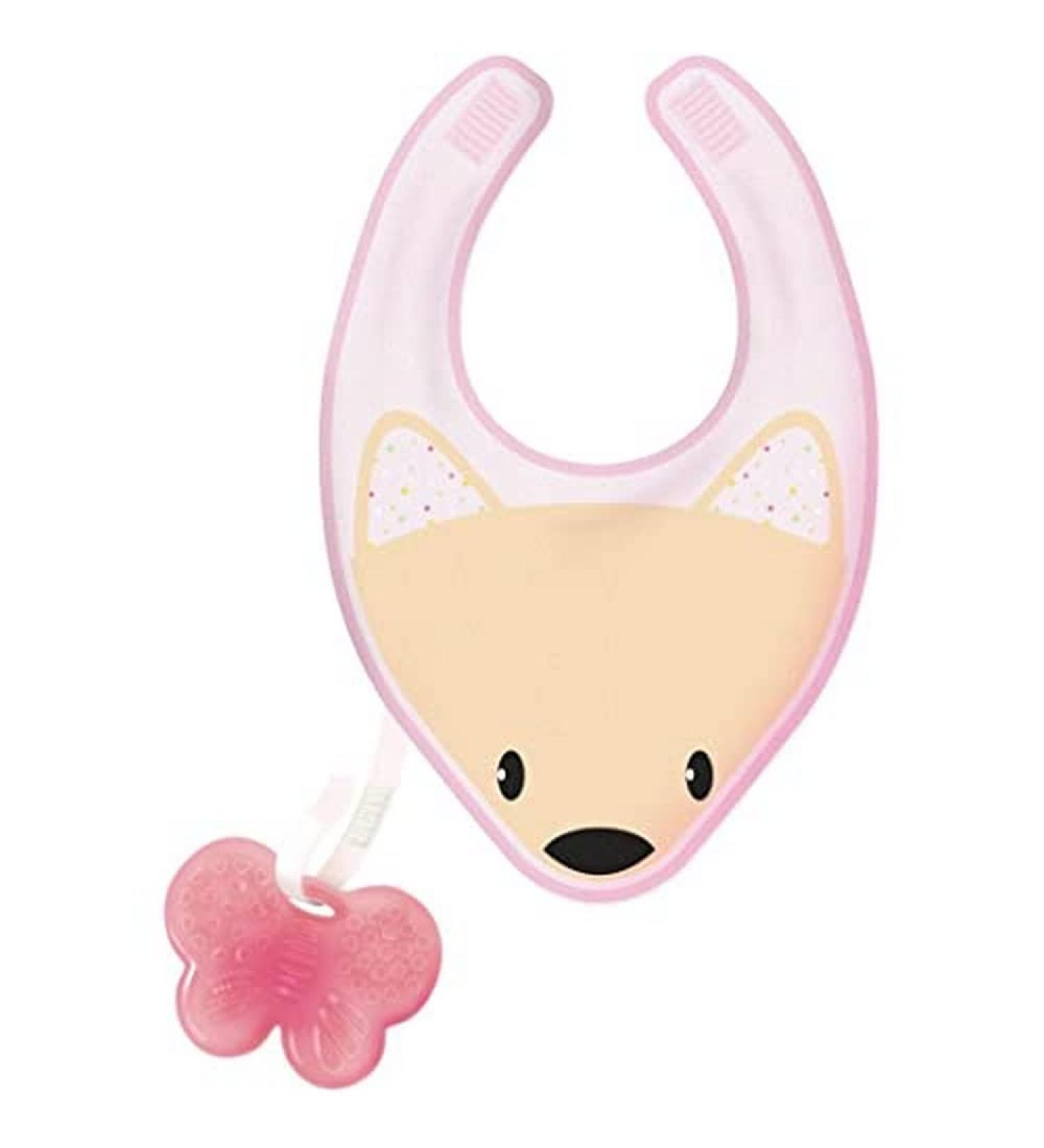 Chicco Bib FRESH BIB with Teething Ring for Girls - Pink | International Shipping Available - Buy Online on GoSupps.com