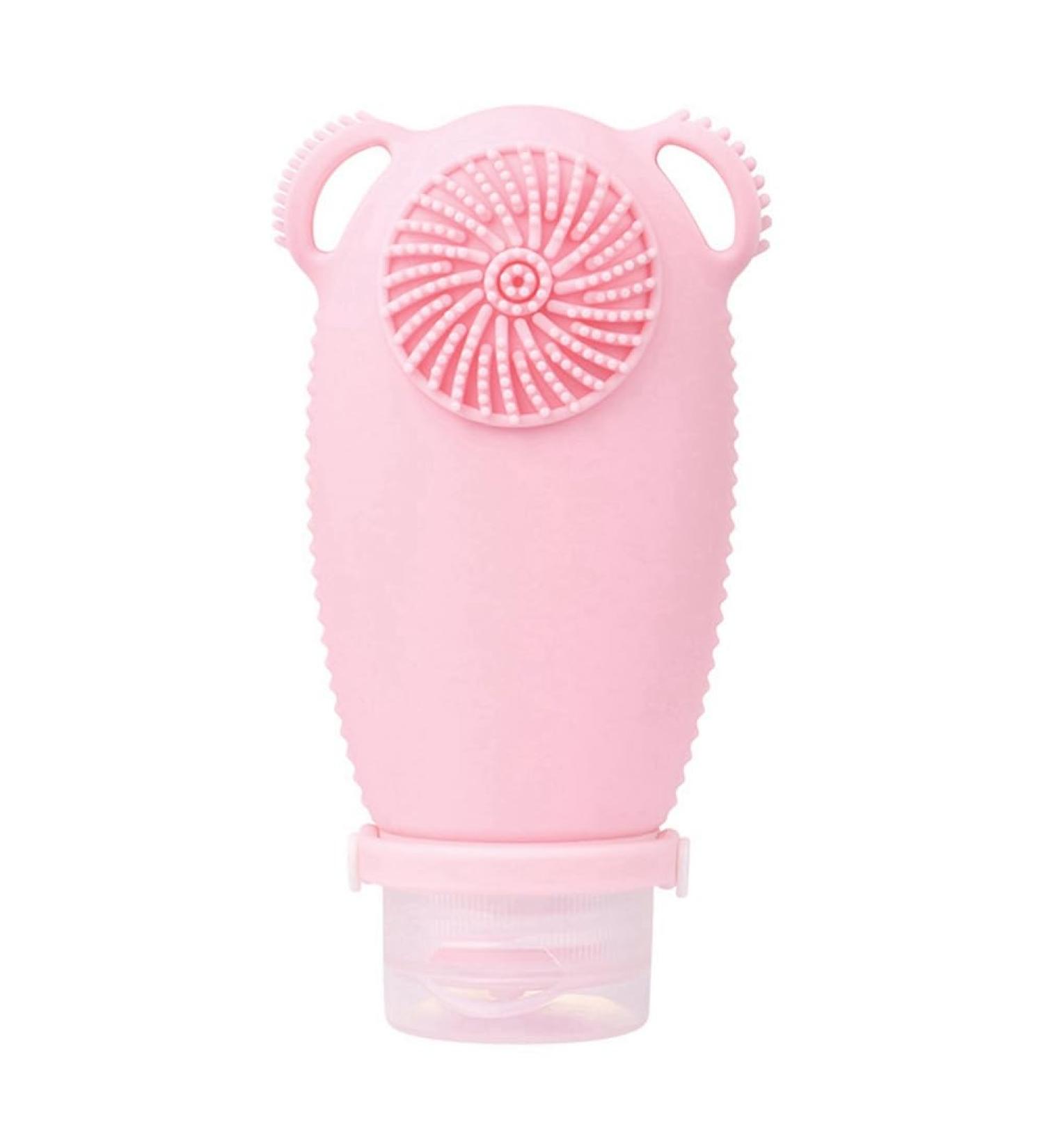 AuntYou Portable Silicone for Shampoo and Lotion Container with Cleansing Brush G Pink - Buy Online on GoSupps.com