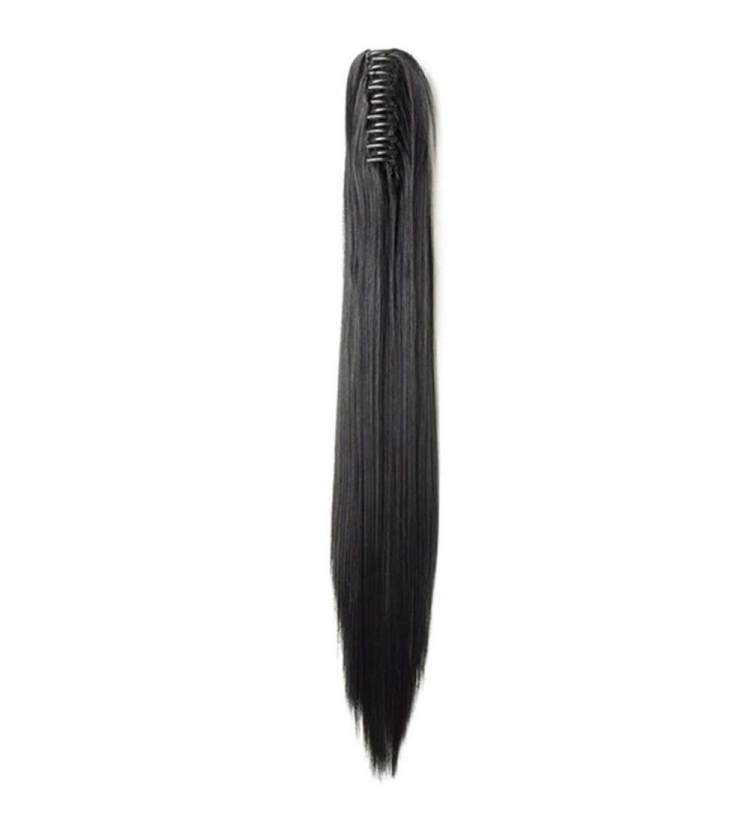 Buy Synthetic Claw Fake Ponytail Wig - 18-26 Inch Dark Black Brown Hair Extensions for Women - Buy Online on GoSupps.com