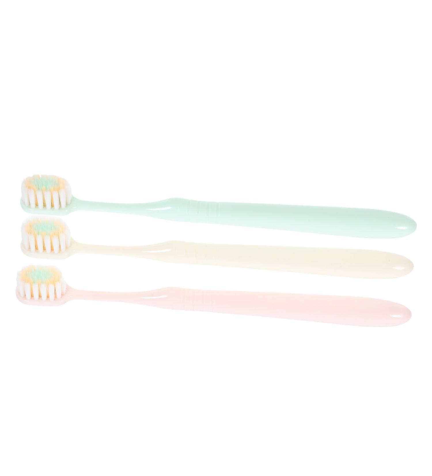 FRCOLOR 3pcs Extra Soft Camping Toothbrush Set Portable Travel Toothbrushes for Adults Manual Gum Guard with Soft Bristles - Buy Online on GoSupps.com