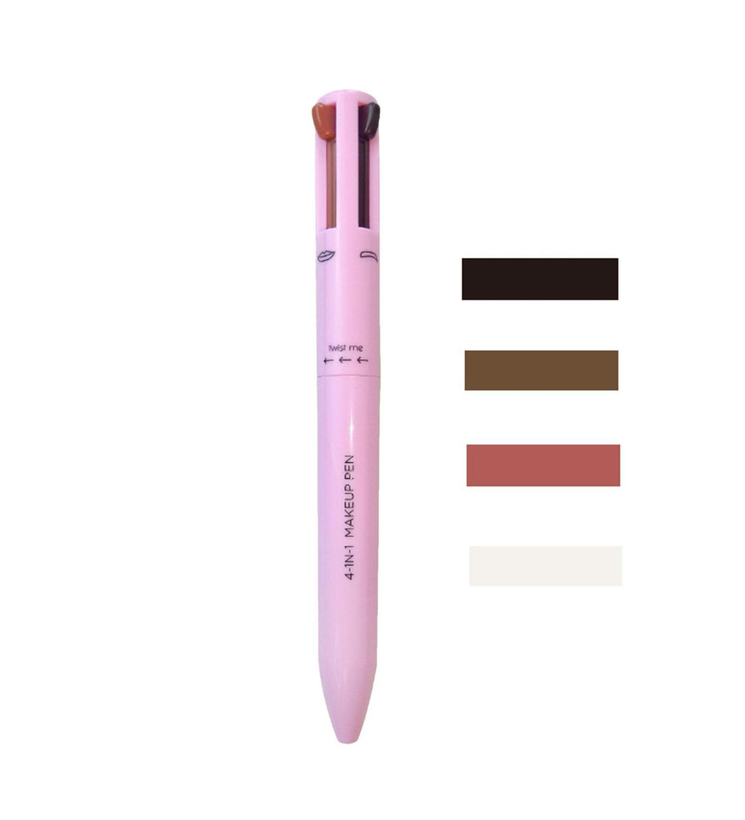 4 In 1 Makeup Waterproof Cosmetic Pencil Makeup Touch-up 4 Colors Multifunctional Makeup For Eyeliner Eyebrows Lip Pencil Highlighter - Buy Online on GoSupps.com