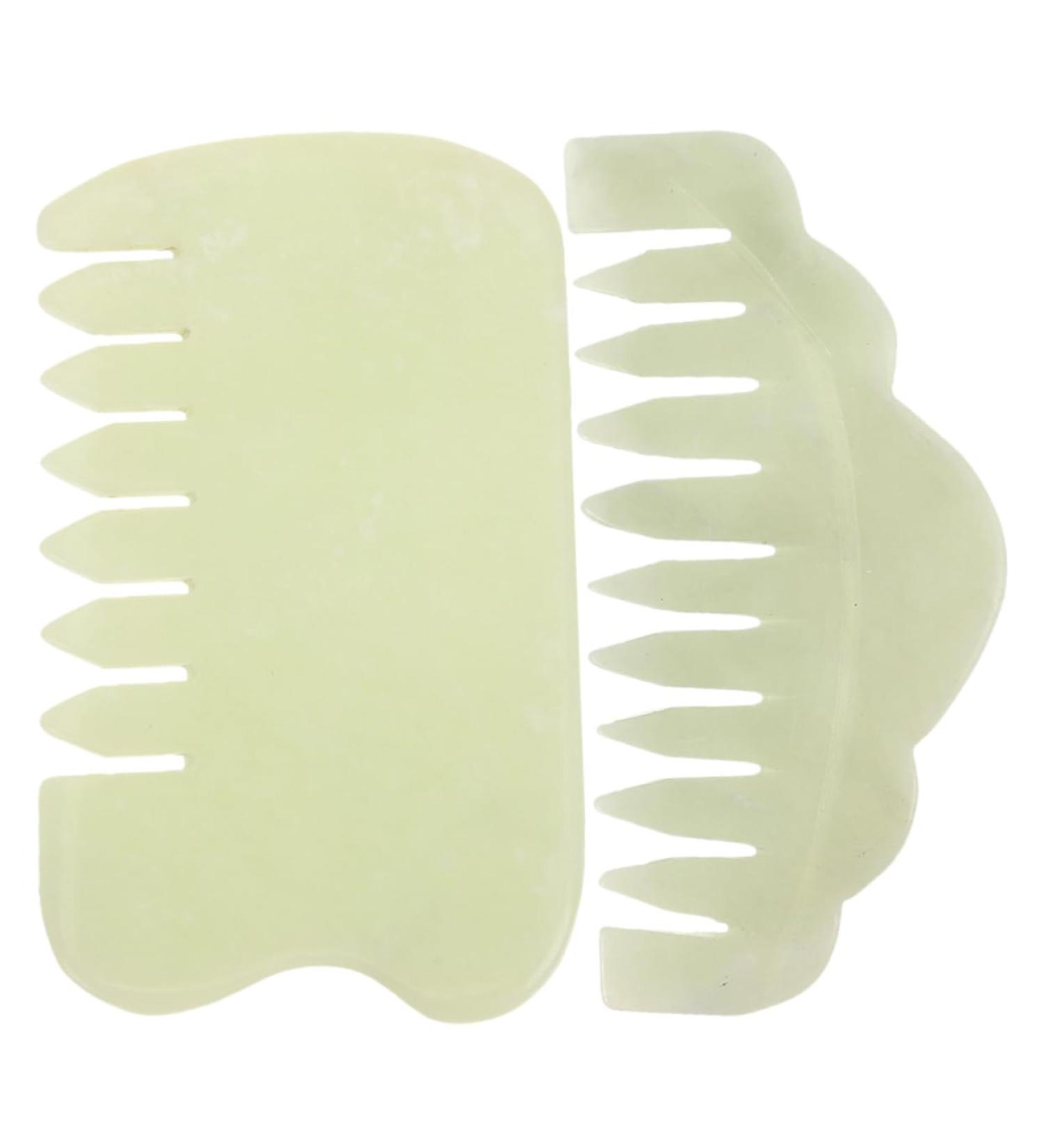 Iwowhero Jade Massage Comb & Gua Sha Tools - Traditional Scalp & Body Scratching Massage Board - Broad Tooth Jade Kamm for Relaxation & Wellness - Buy Online on GoSupps.com