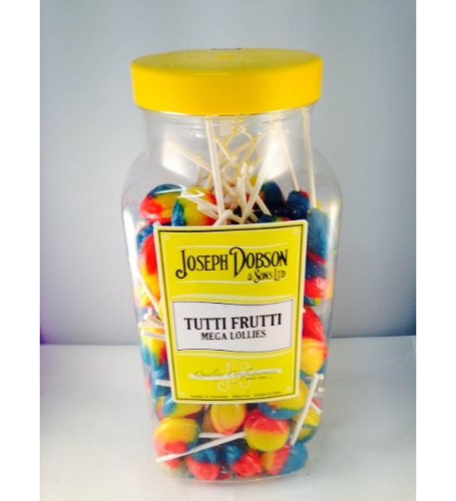 Joseph Dobson Mega lolly Mix Tutti Frutti Jar of 90 lollies