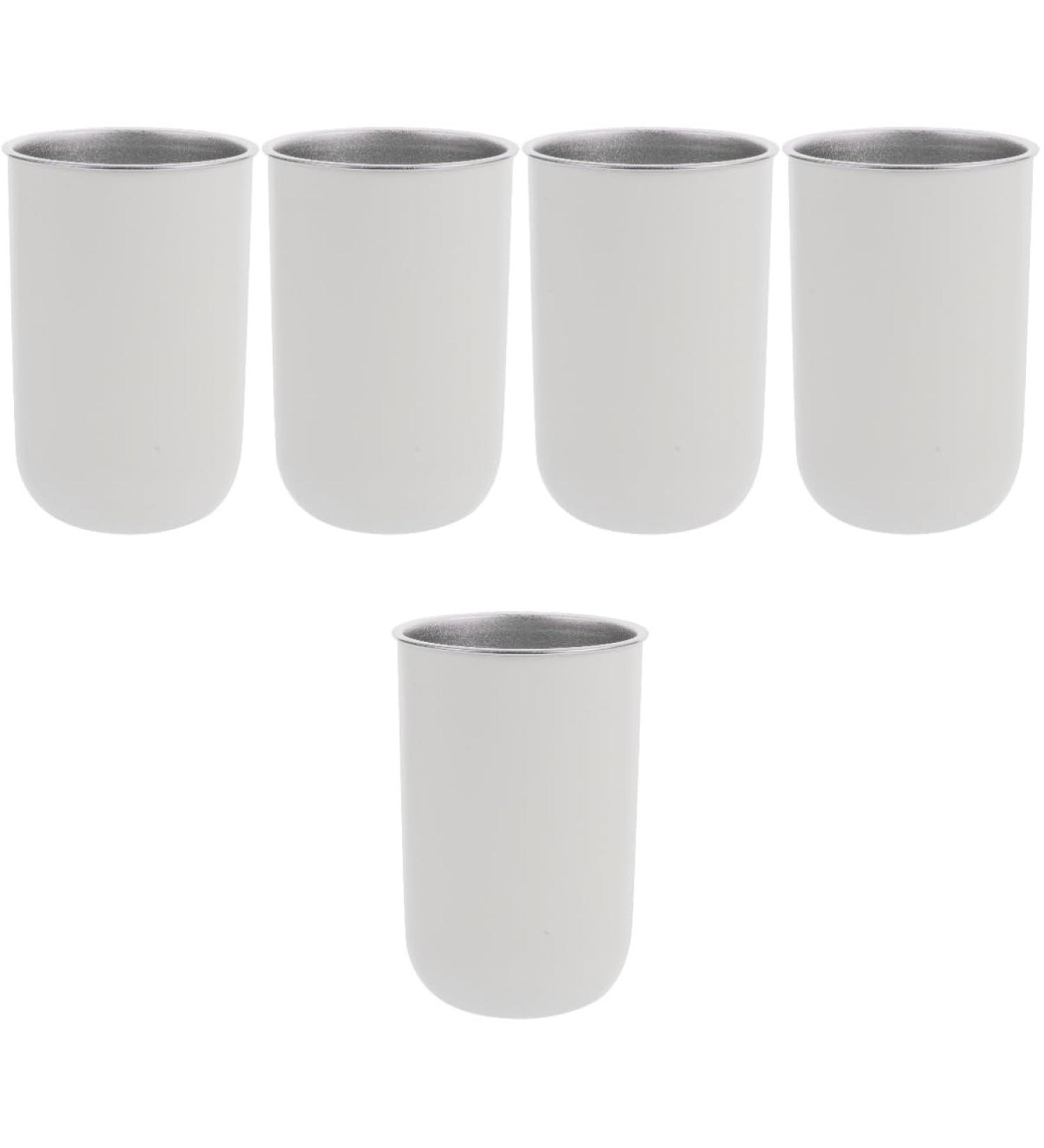 Alipis 5-Piece Stainless Steel Mund Water Cup Set - Children's Travel Toothbrush & Bathroom Storage Cup - Buy Online on GoSupps.com