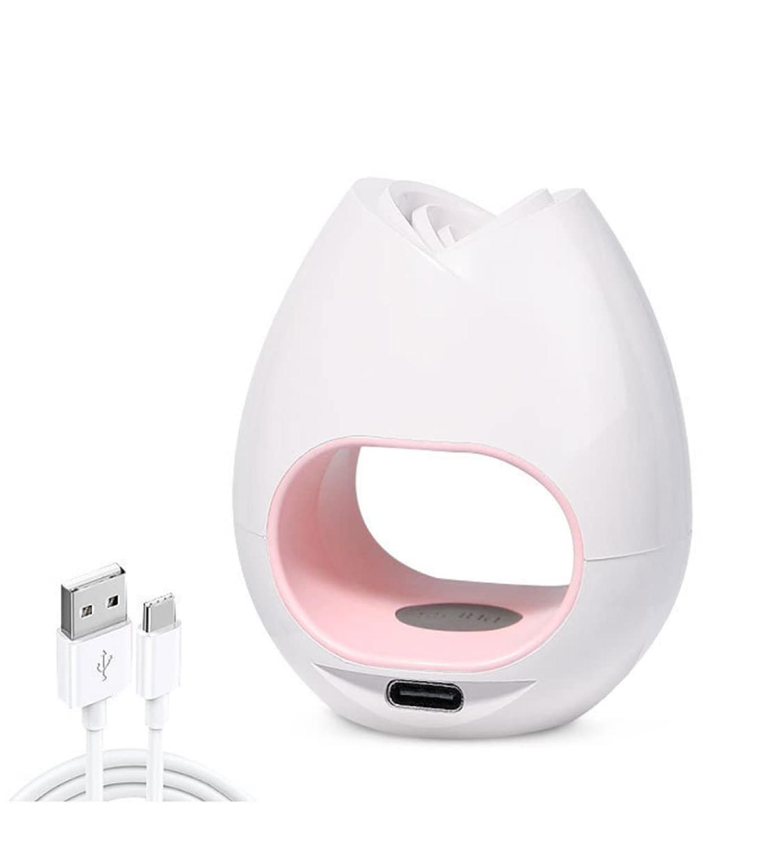 Mini White USB UV LED Nail Lamp 16W Portable Rose Shape Nail Dryer for Gel Polish Manicure - Button Model - Buy Online on GoSupps.com
