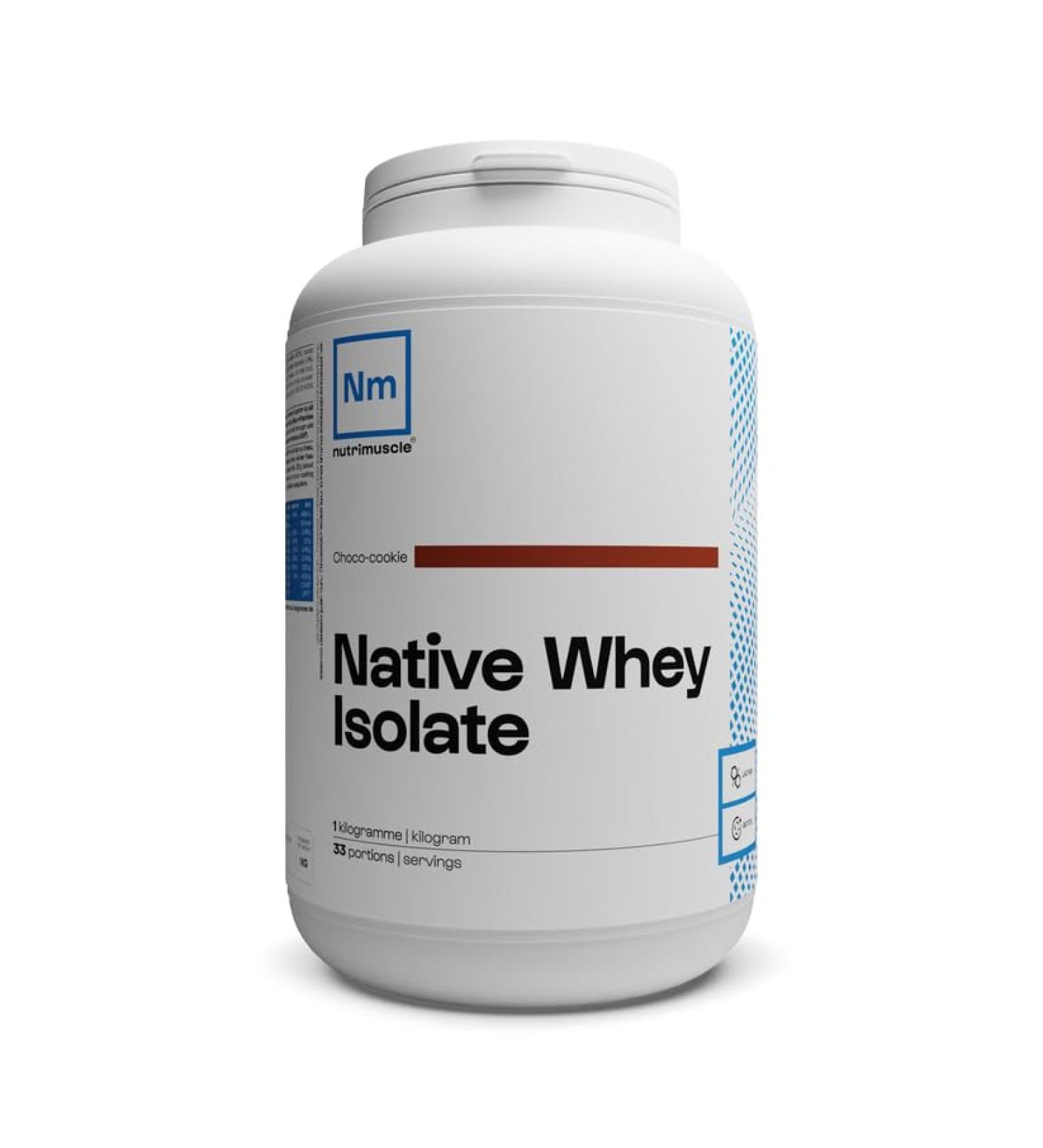  Nutrimuscle Native Whey Isolate - 1kg Chocolate Cookie - French Milk - Up to 85% protein per serving - Whey Protein - Bodybuilding - P - Buy Online on GoSupps.com