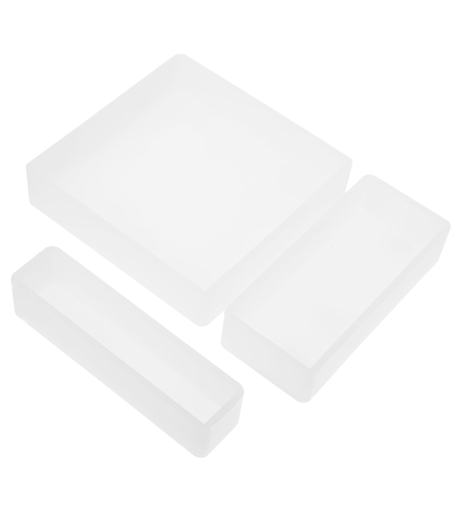TEHAUX Large Resin Molds 3pcs Resin Table Mold Epoxy Resin Silicone Molds Casting Molds for Rectangle Manual Accessories Resin Molds White 10X10cm - Buy Online on GoSupps.com