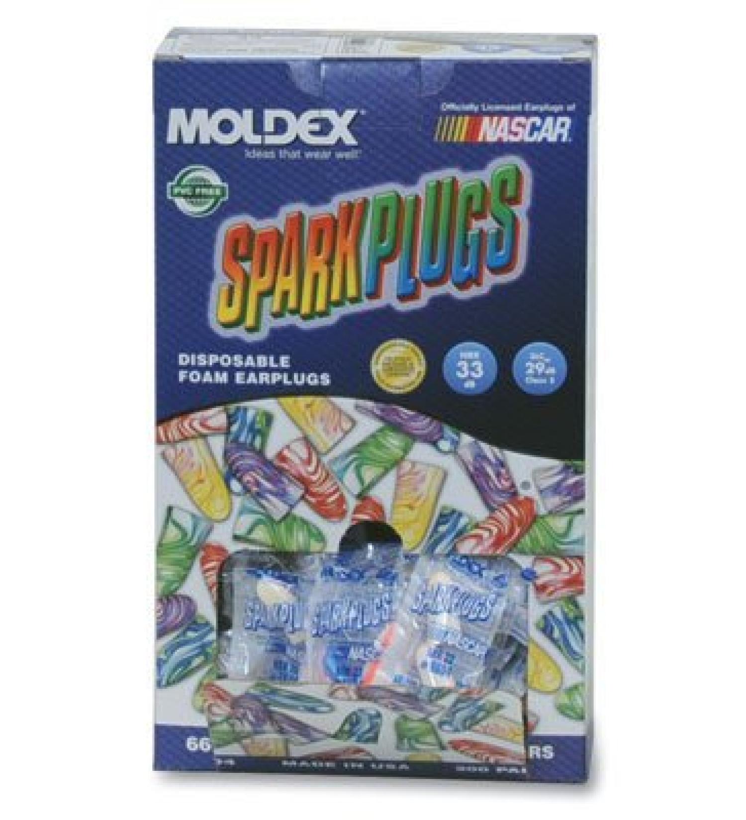 Moldex Sparkplugs Earplugs in PlugStation Dispenser Box - Uncorded (200 Pairs per Dispenser) (1 Dispenser Box) - AB-266-2-70