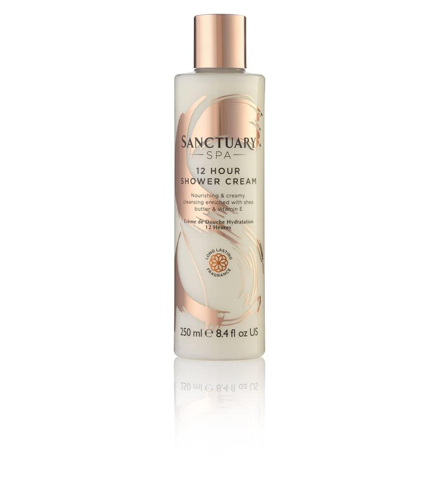 Sanctuary Spa 12 Hour Shower Cream Body Wash 250ml - Vegan & Cruelty Free Jasmine Gel with Shea Butter & Vitamin E - Buy Online on GoSupps.com