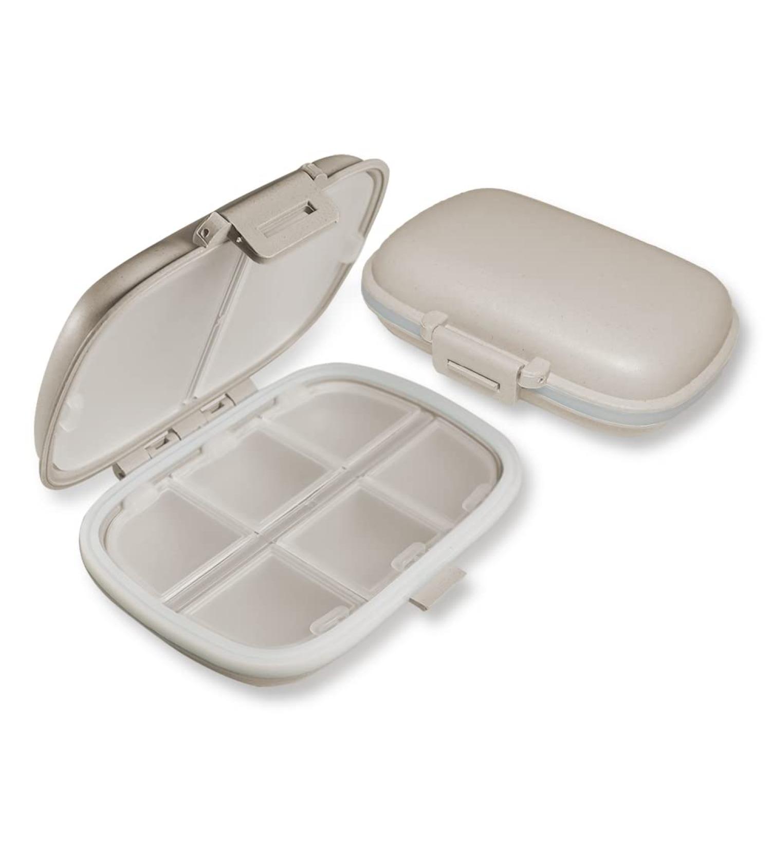8 Compartments Pill Organizer | Weekly Medicine Case & Travel Holder | Beige Pill Box for Easy Medication Management - Buy Online on GoSupps.com