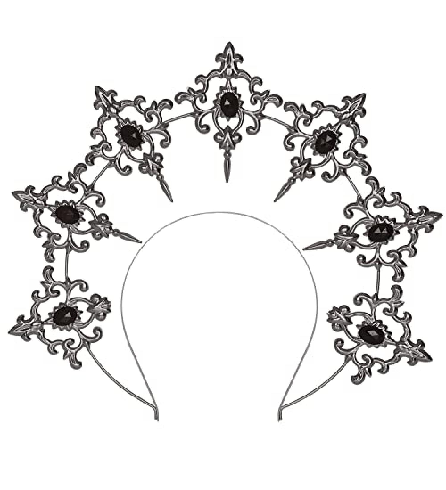 L'VOW Vintage Saint Halo Crown Tiara Headband Baroque Goddess Bridal Hair Accessory Costume - S1 Silver - Buy Online on GoSupps.com