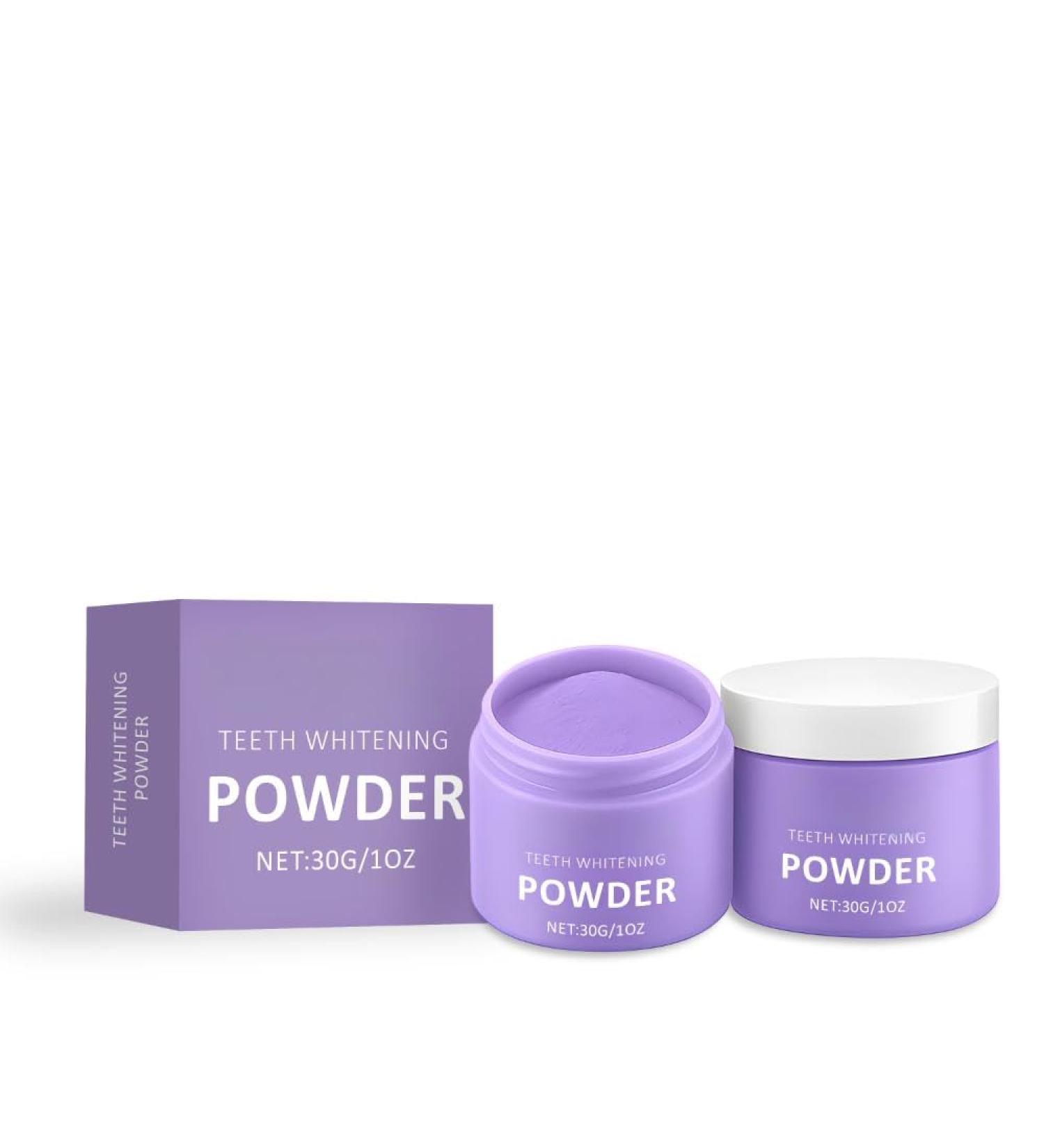 Purple Teeth Cleaning Powder Gentle Formula with Baking Soda Corn Starch & Sorbitol | Fine Texture Tooth Powder for Daily Oral Care Removes Surface Stains & Freshens Breath - Buy Online on GoSupps.com