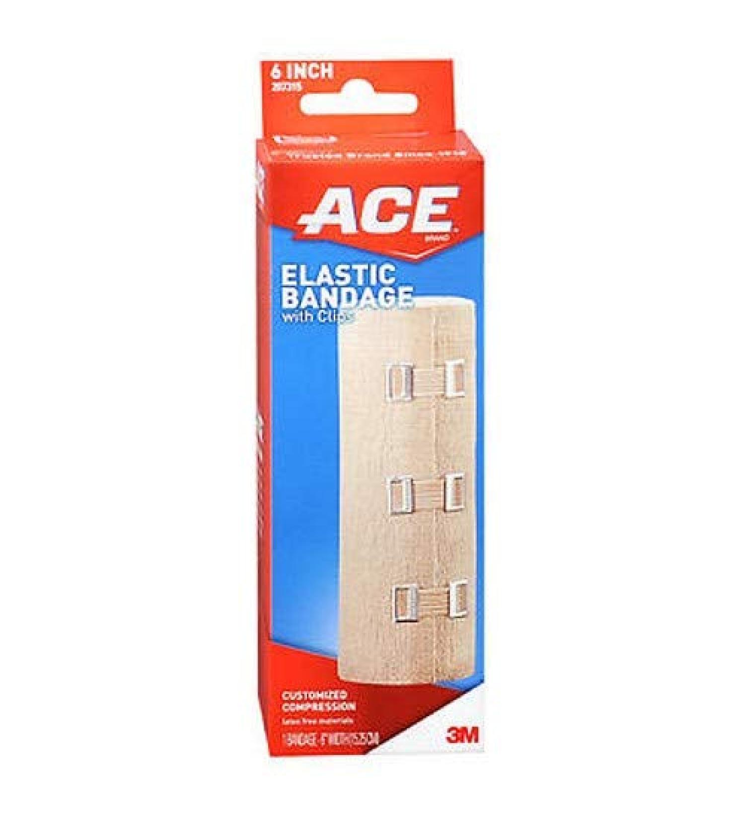 Ace Elastic Bndage W/Clip Size 1ct/6 Ace Elastic Bndage W/Clips 1ct/6