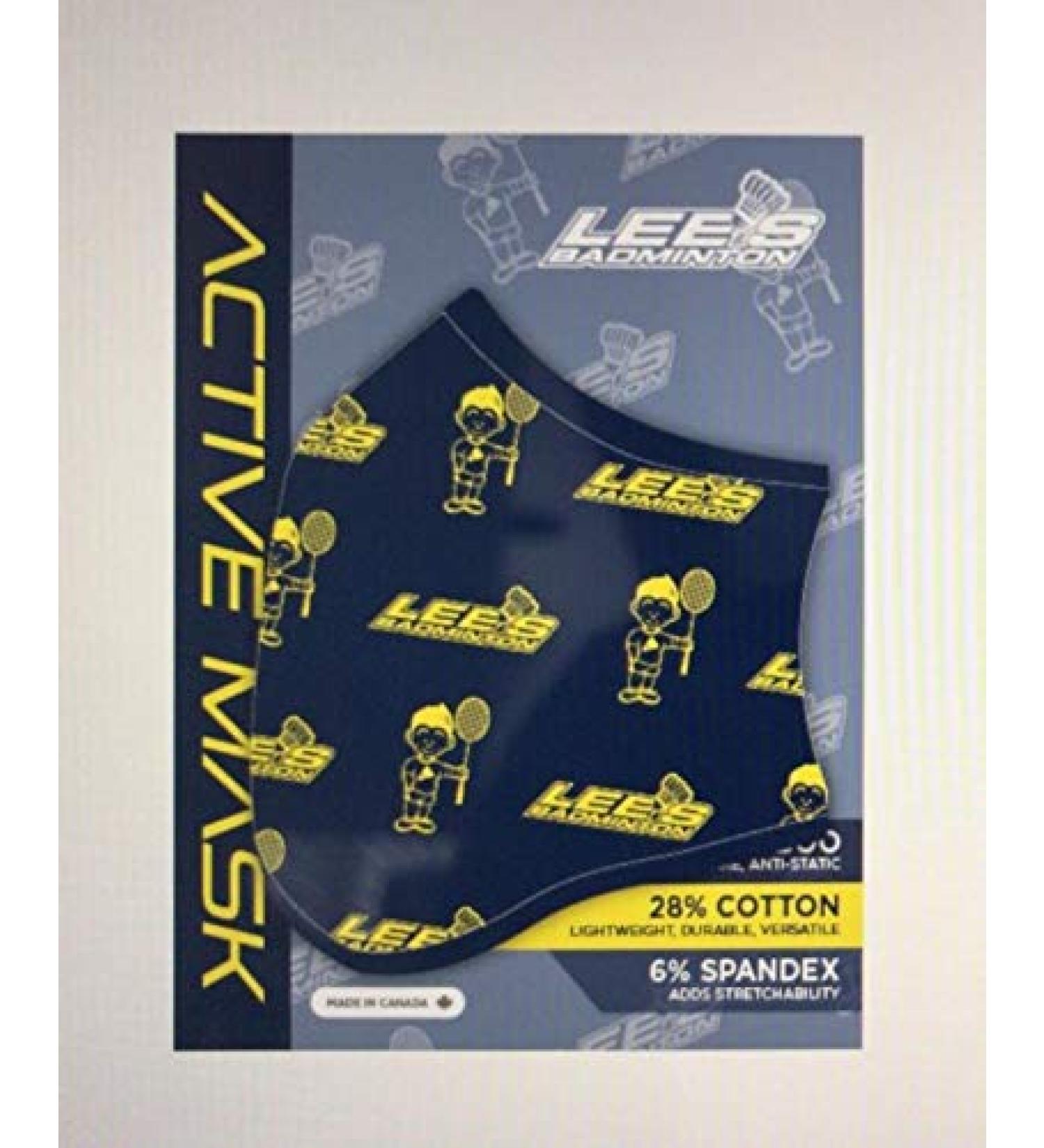 Lee's Active Face Mask Blue with yellow Lee's Logo Medium - Buy Online on GoSupps.com