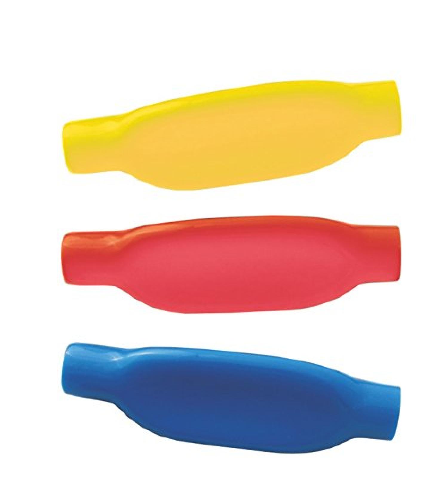 Writing grips soft triangular 3 pieces - writing grip pen holder writing aid (yellow - red - blue)
