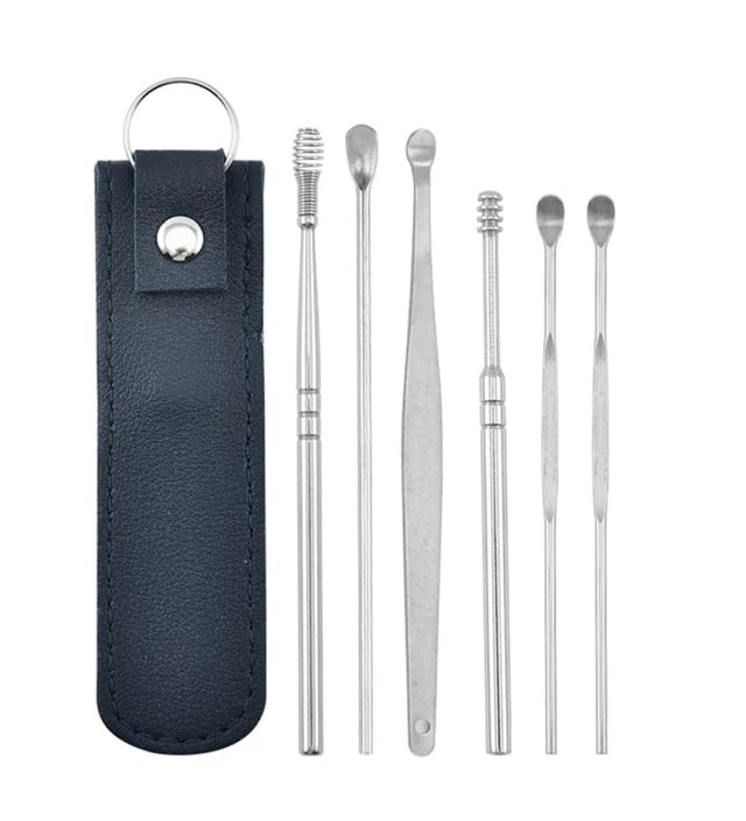 6Pcs Stainless Steel Ear Wax Remover Set - Blue - Buy Online on GoSupps.com