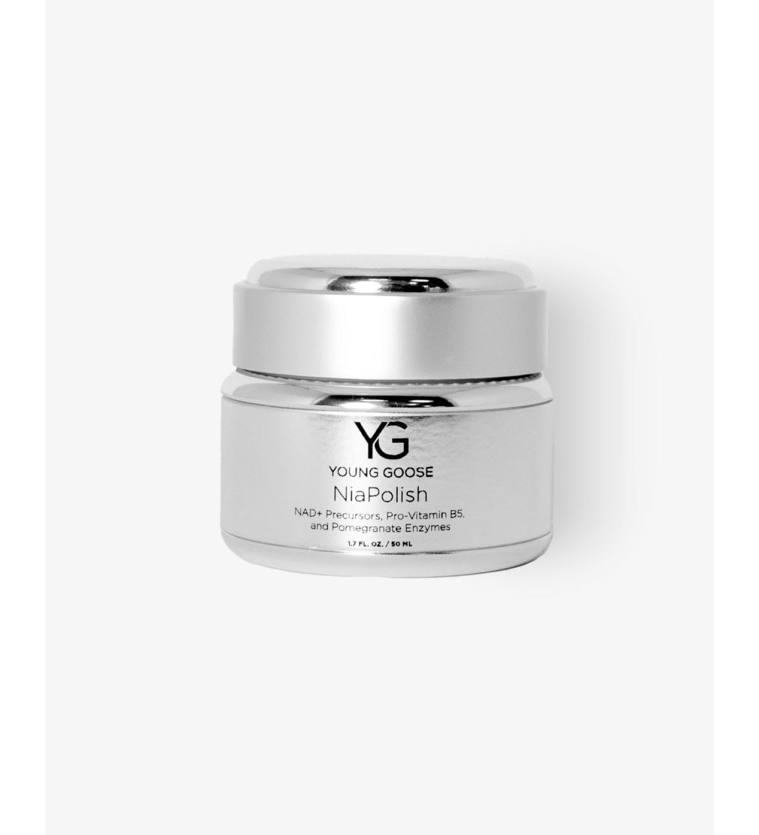 Young Goose NiaPolish | NAD+ Exfoliating Cream | Lightly Textured | Mircro Polishing Powder | Removes Dead Cells | Vitamin B3 and B5 | Smoother Skin - 50ml