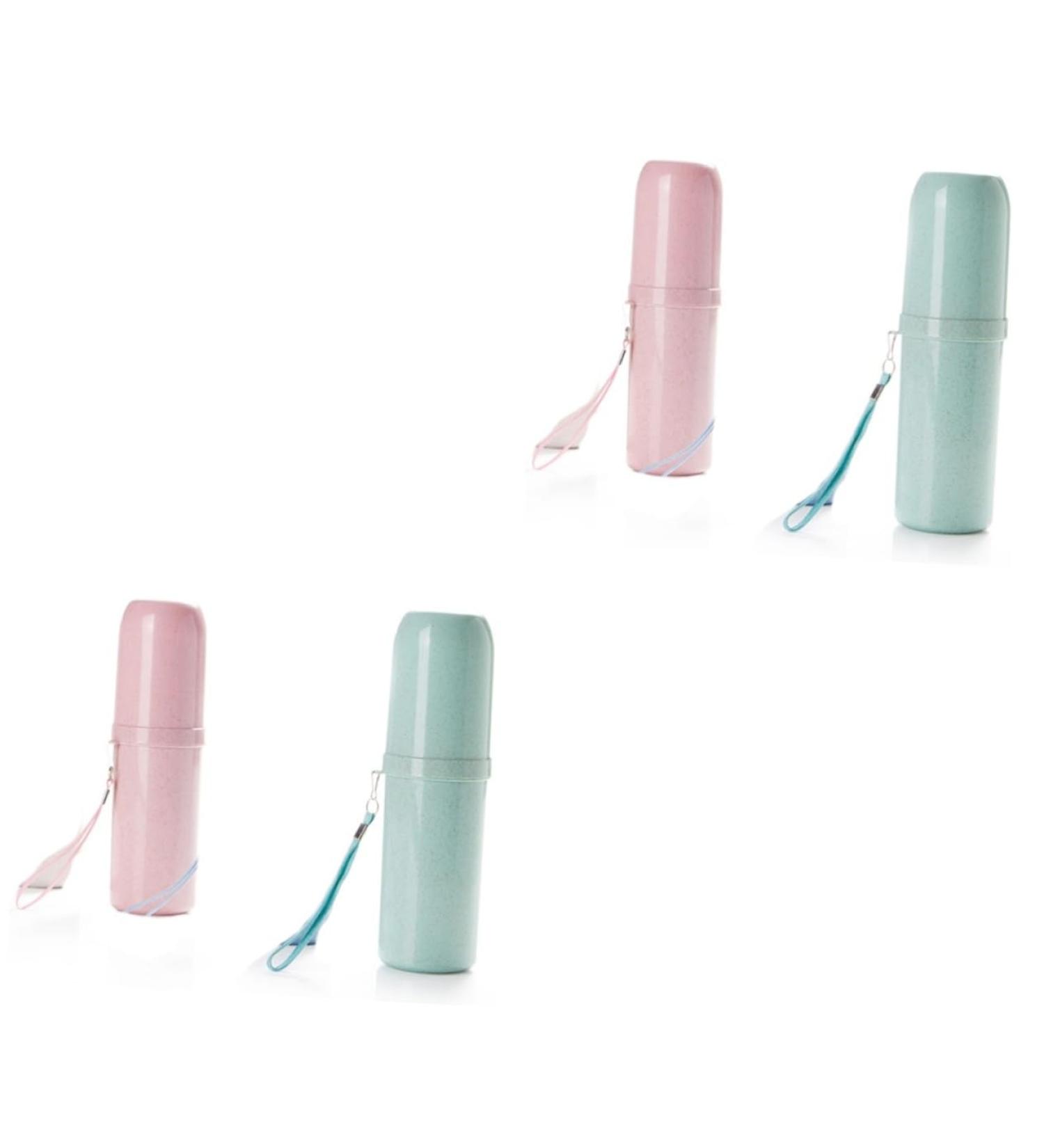 Zerodeko Toothbrush Case Holder Set - 4 Pcs Wheat Travel Toothbrush Carrier & Cover - Ideal for International Shipping - Buy Online on GoSupps.com