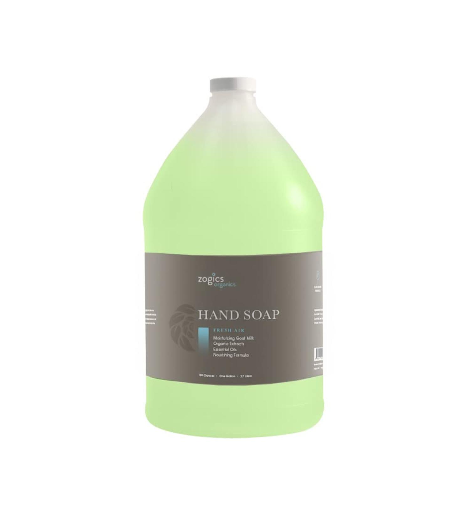 Zogics Organics Hand Soap Soap Luxurious Liquid Hand Soap Organic & Plant-Based Formula Made with Essential Oils & Goat's Milk Great for Hand Soap Refills in Facilities (Fresh Air Scent 1 Gallon)
