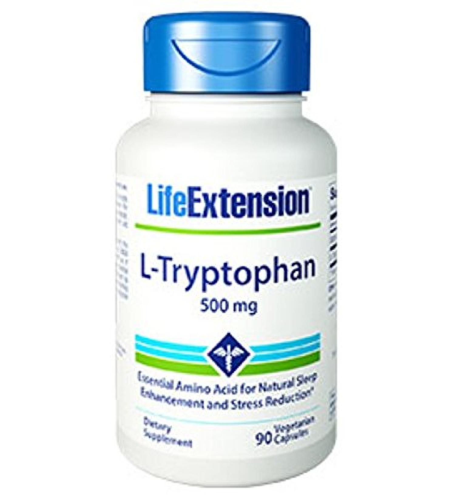 Life Extension L-Tryptophan 500 mg 90 Vegetarian Capsules
