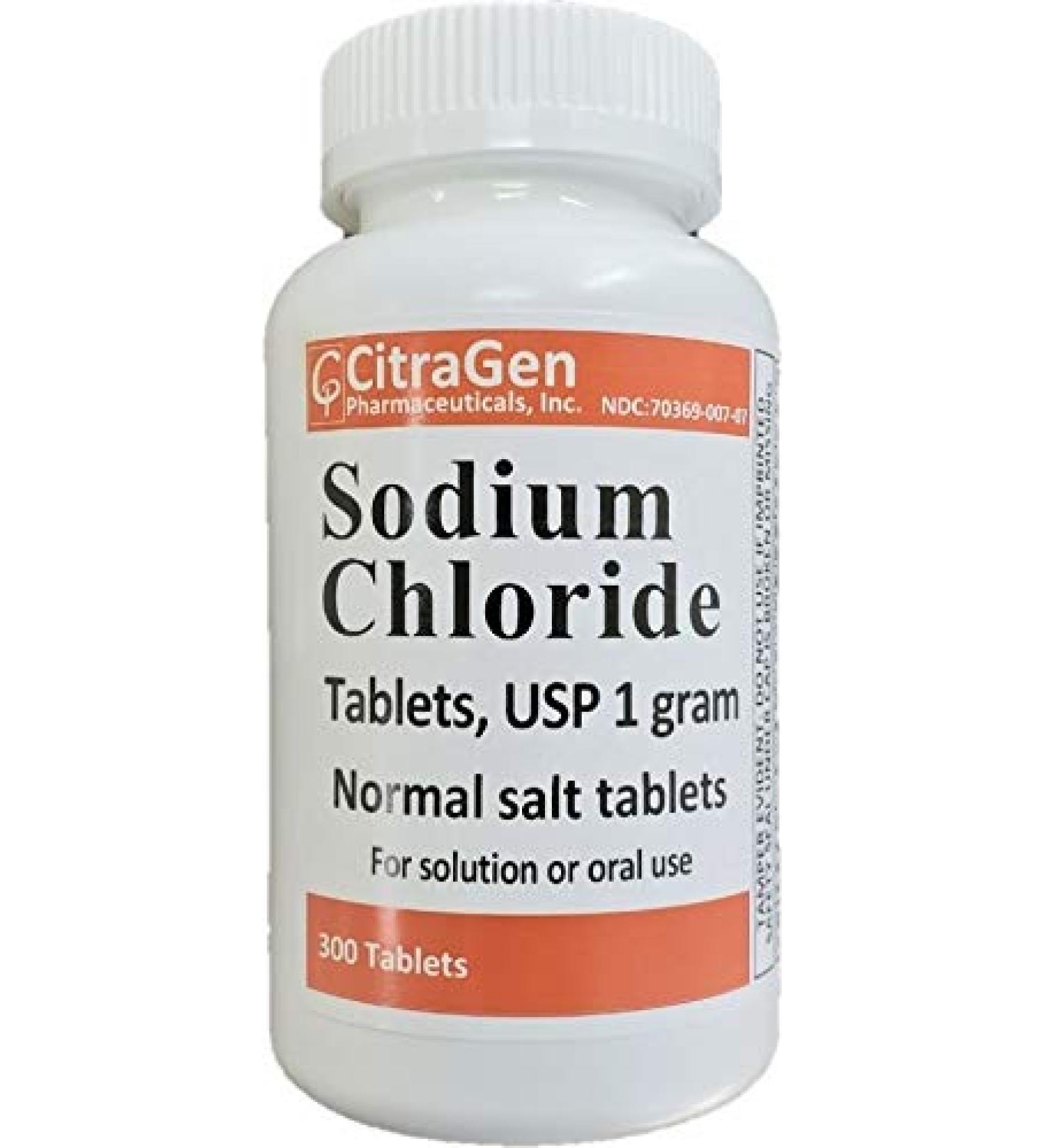 Sodium Chloride Tablets 1 gm USP - 300 Tablets by CitraGen Pharmaceuticals Inc - Buy Online on GoSupps.com
