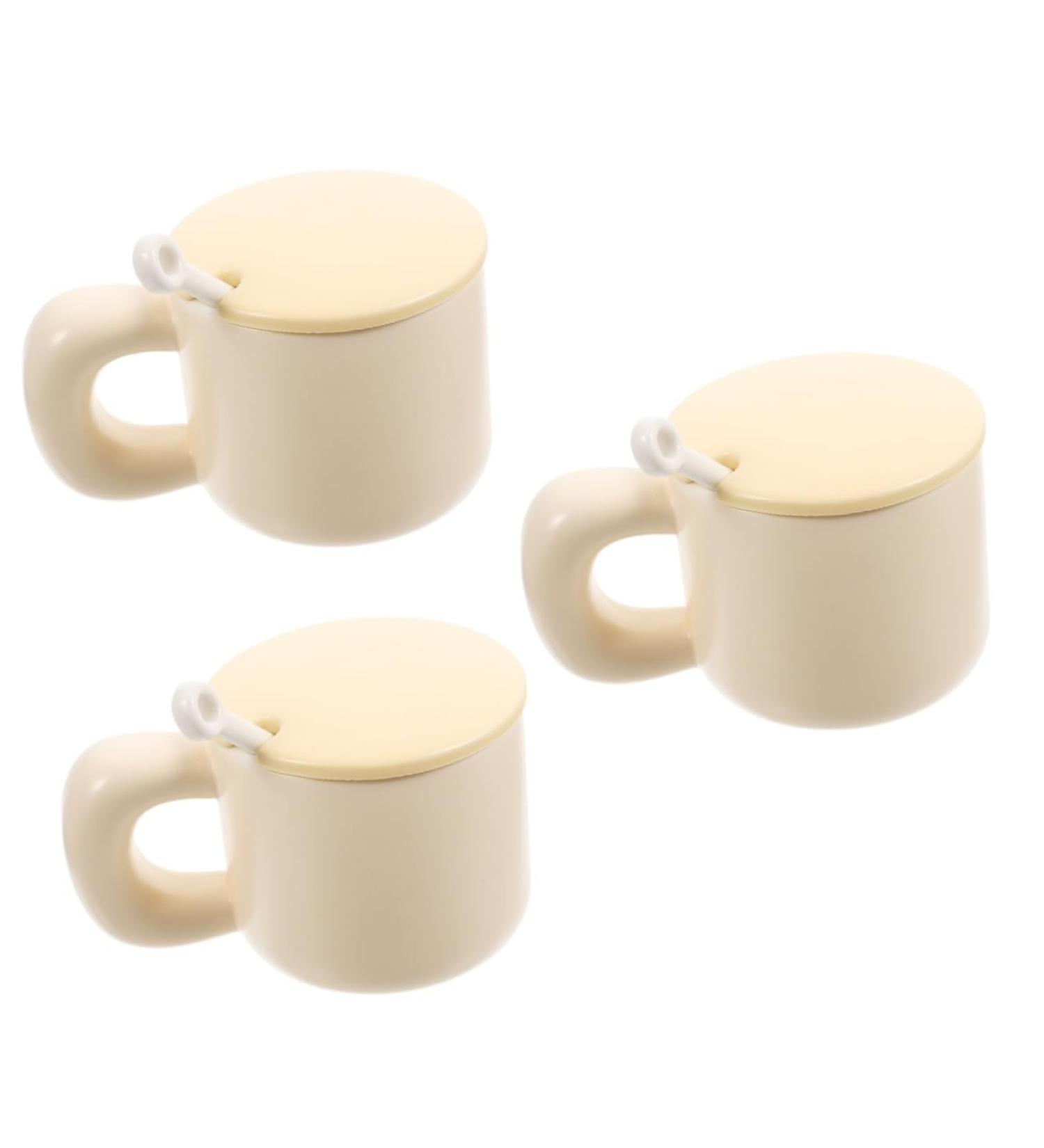 Zerodeko 3pcs Chubby Mug Ceramics Drinking Utensils Coffee Office Yellowx3pcs 14.5X8.5CMx3pcs - Buy Online on GoSupps.com