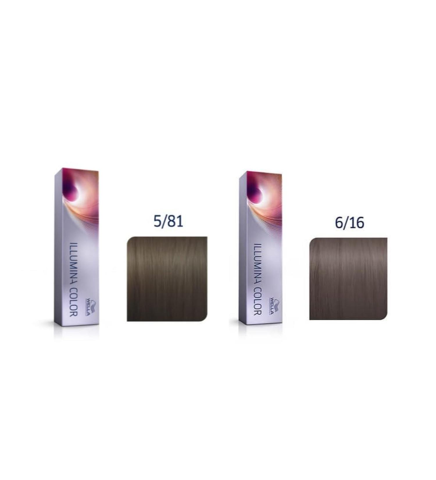 Buy Wella Professionals Illumina Color 5/81 & 6/16 - Light Brown/Pearl Ash & Medium Blonde/Ash Violet 60ml | International Shipping Available - Buy Online on GoSupps.com