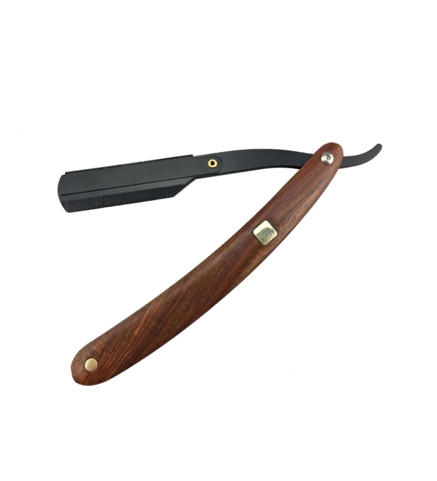 Angoily Straight Razor for Men | Safety Razor with Wooden Handle & Cutlery Holder - Premium Bamboo Shaving Experience - Buy Online on GoSupps.com