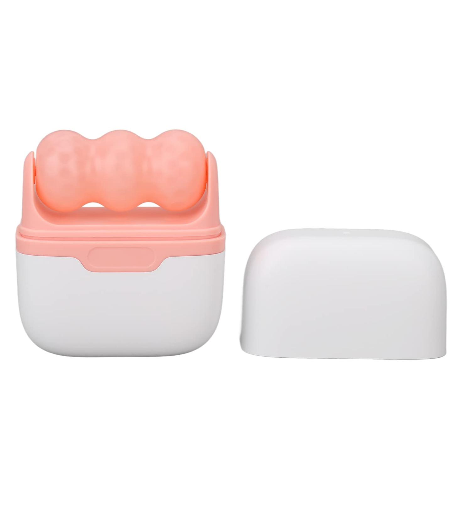 2 in 1 Pink Facial Roller - Cold Massage Roller for Eye Puffiness Relief Anti-Aging Skincare & Pore Reduction - Buy Online on GoSupps.com