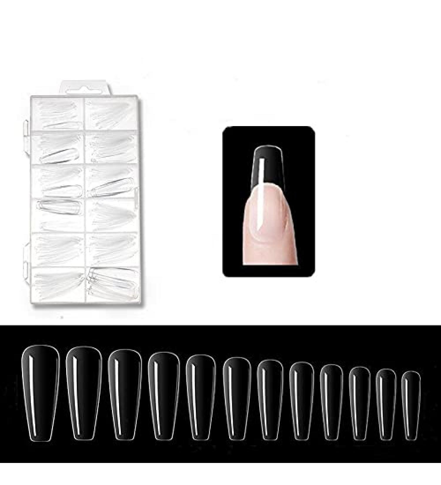 120 Pieces Acrylic Nail Tips - Natural Artificial False Nails with Clear Box for Perfect Manicures - Buy Online on GoSupps.com