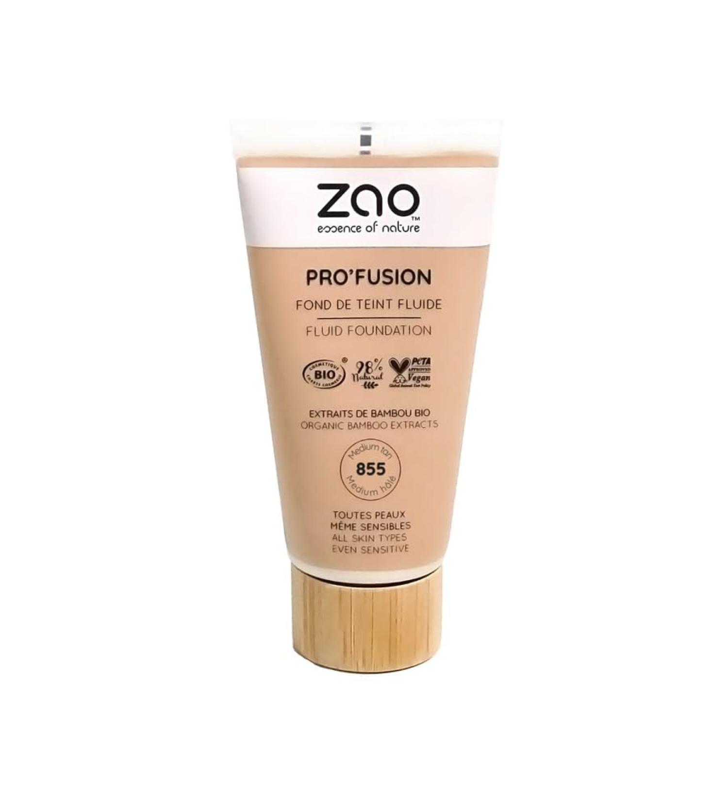 Zao ProFusion Fluid Foundation 855 Medium Tan