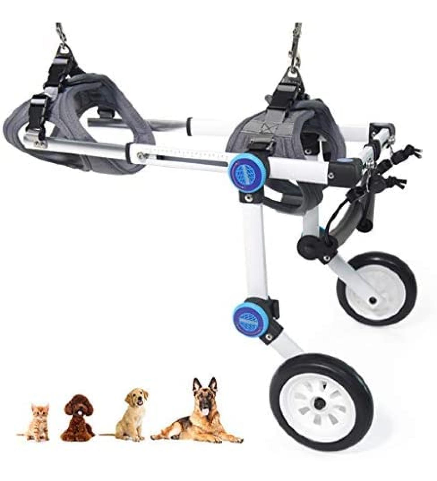 Shower Stool Mobility Pet Dog Wheelchair Cart Full Support 2 Wheel Adjustable for Small Dog Hind Legs Rehabilitation Easy Assemble White XXS Uptodate1 White XXS - Buy Online on GoSupps.com