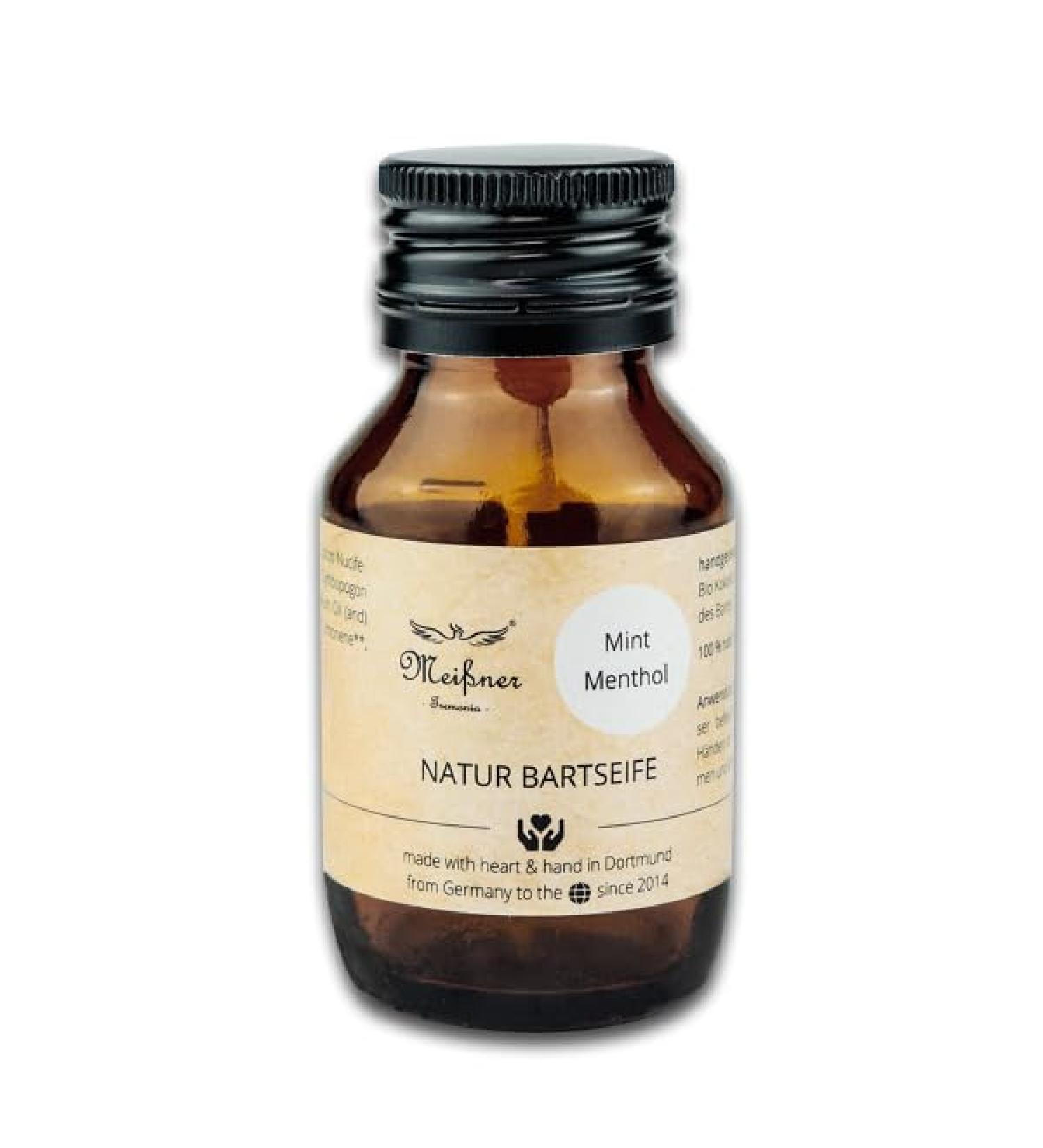 Meißner Tremonia Mint Menthol Beard Soap 50ml | Vegan Natural Ingredients Daily Care for Men - Organic Olive Oil - Buy Online on GoSupps.com