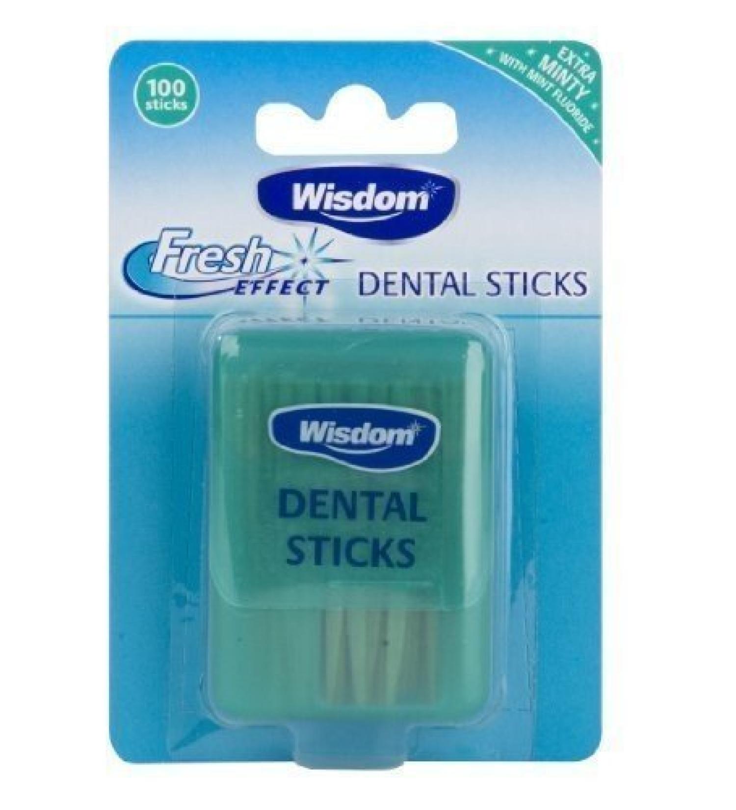 Wisdom WIS1223 Wood Dental Sticks with Mint Fluoride Pack of 3