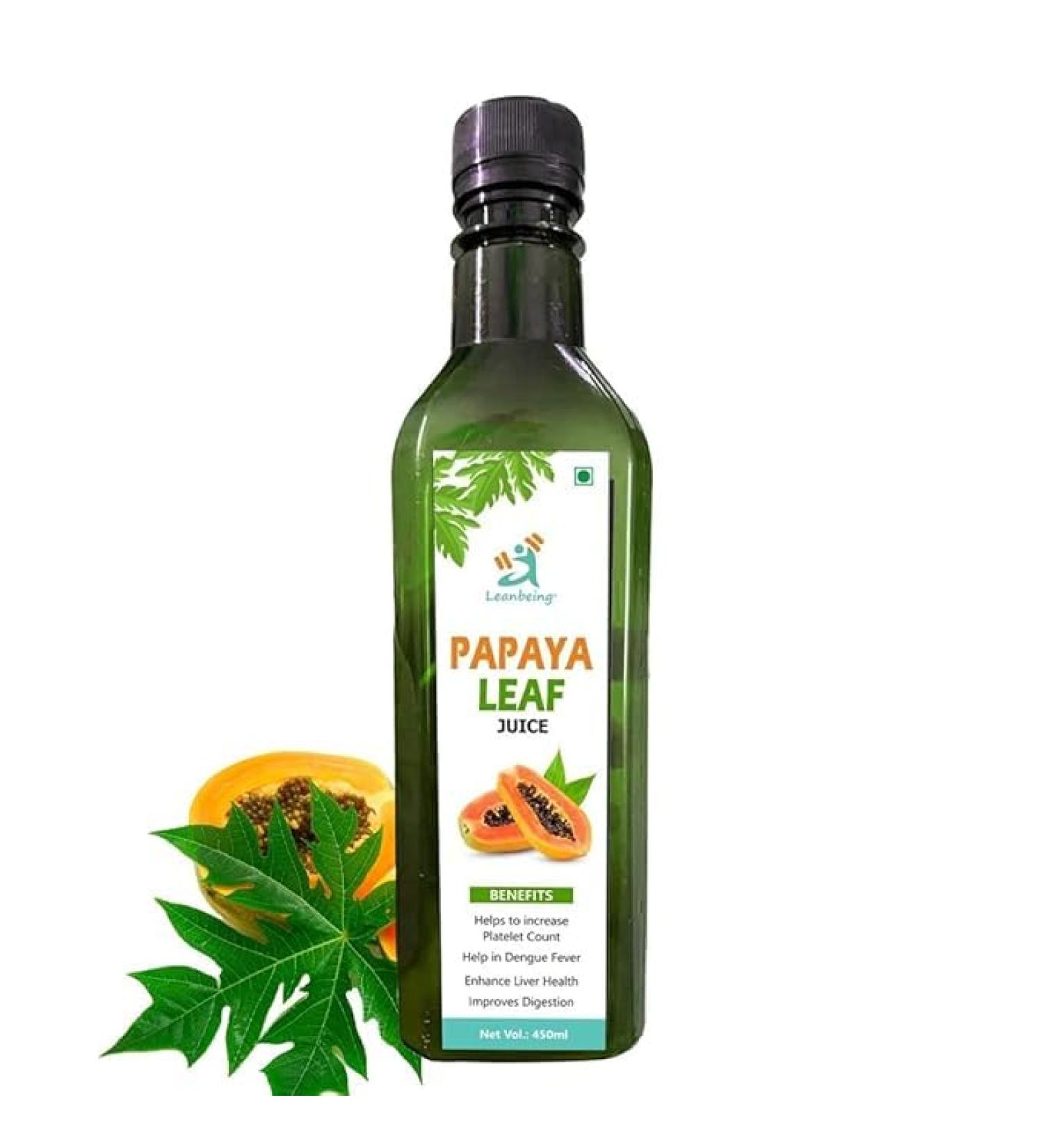 Austico Papaya leaf juice 450ml | Pure | Increases Platelet count Good For skin & hair - Buy Online on GoSupps.com