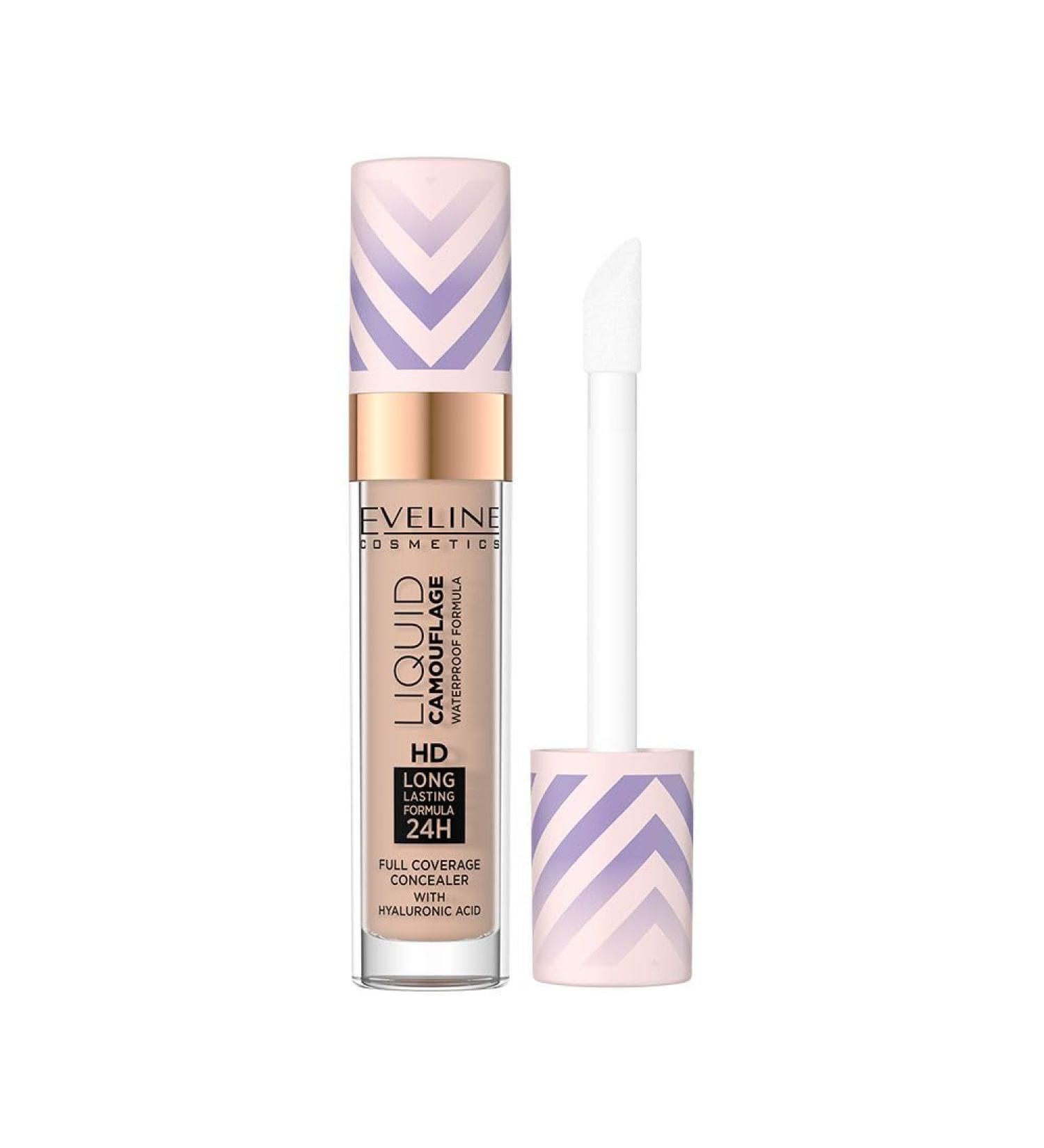 Eveline Cosmetics Liquid Camouflage Waterproof concealer with hyaluronic acid liquid camouflage color 06 longlasting moisturizing and skinnourishing cover