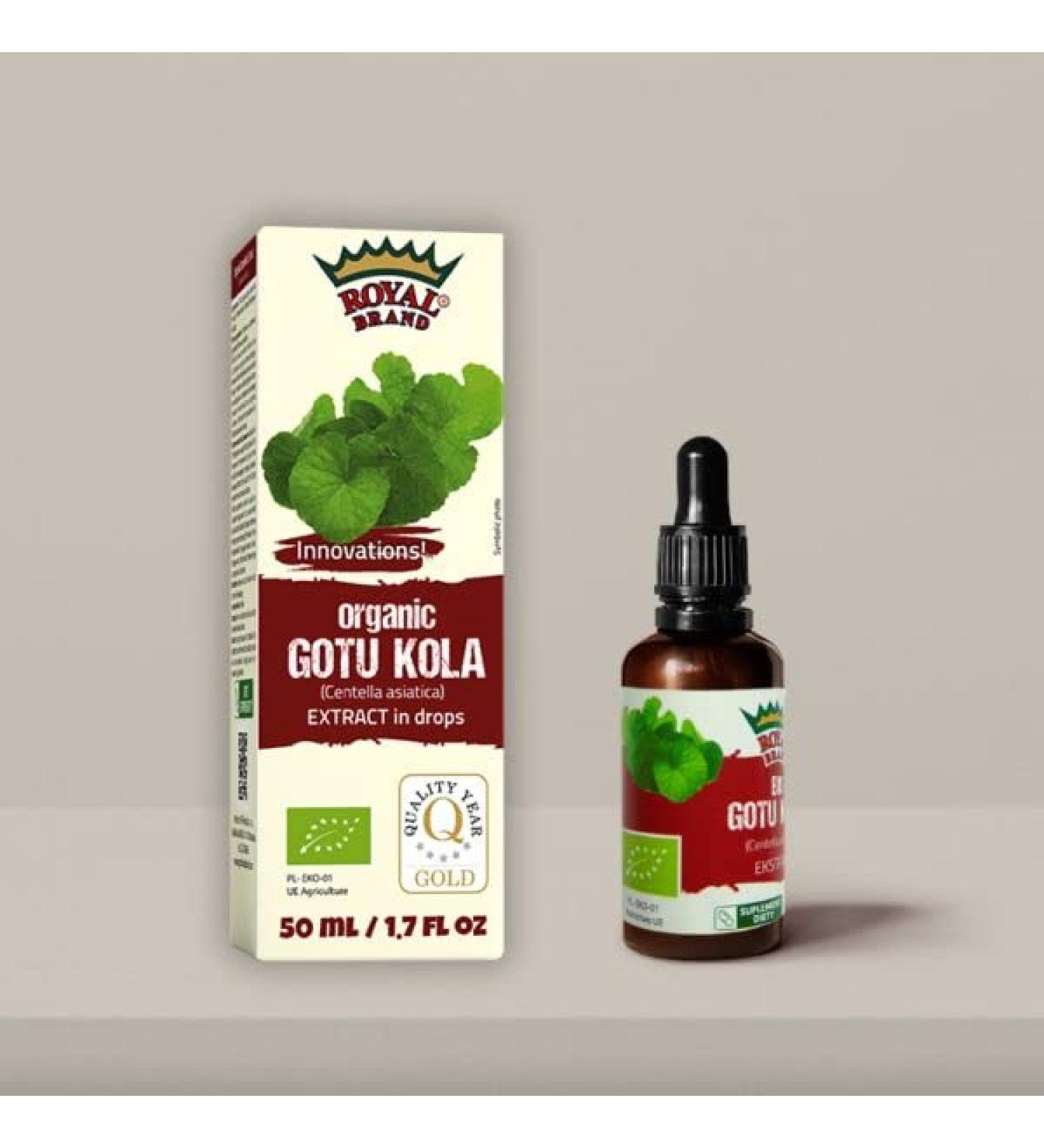 Organic Gotu Kola extract in drops / 50 ml / 1.67 fl oz/glass bottle for better quality.