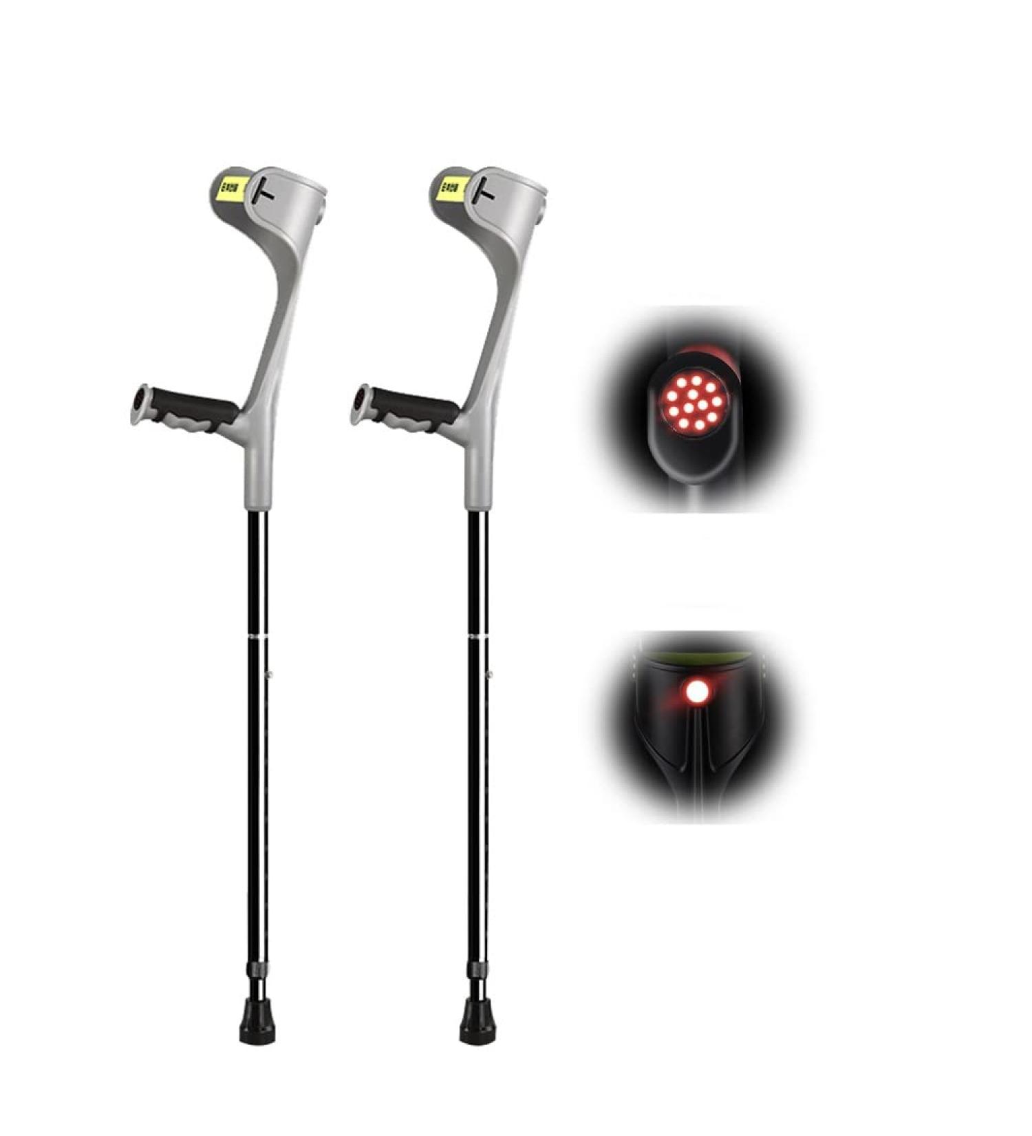 1 Pair of Forearm Crutches Crutches for Adults Comfortable Grip Crutches for Walking Heavy Duty Non-Slip Rubber Feet Mobility Aid for Elderly Seniors & Handicap Grey Decorate Lucky Star - Buy Online on GoSupps.com