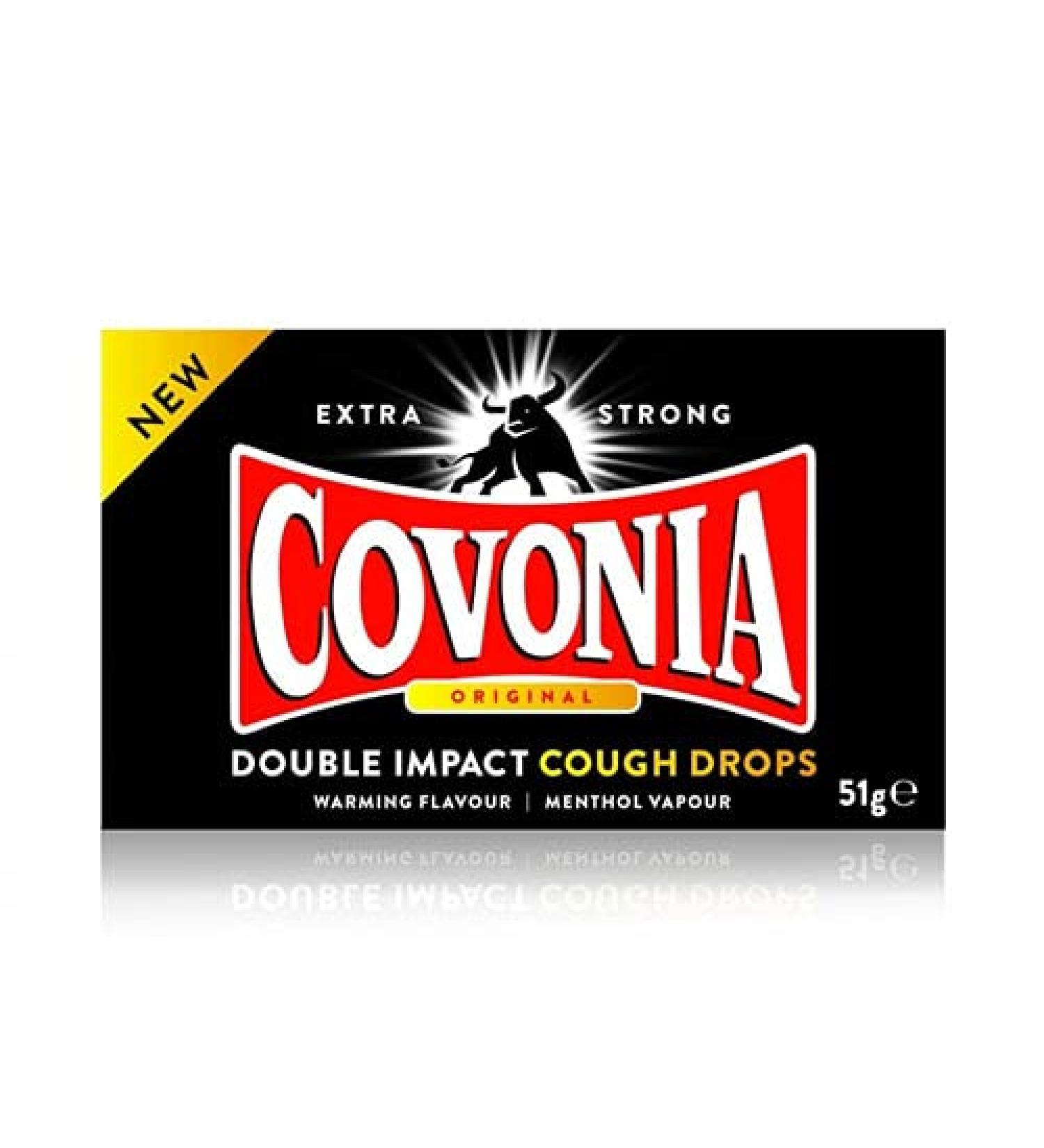 Covonia Double Impact Strong Original Cough Drops 51g - Buy Online on GoSupps.com