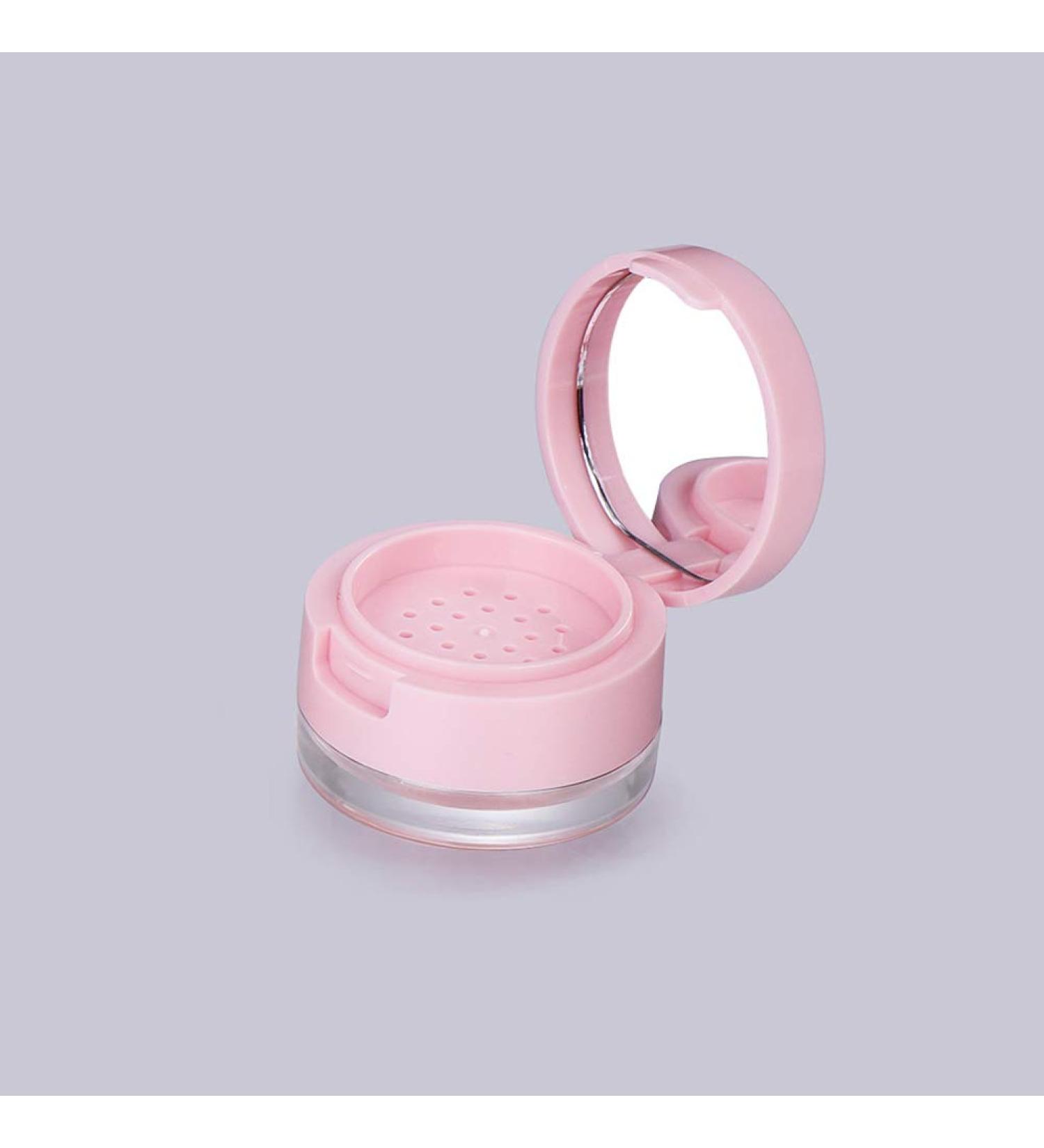 AKOAK 3ml Reusable Plastic Powder Box with Mirror - Leak-free Mini Travel Makeup Container - Buy Online on GoSupps.com