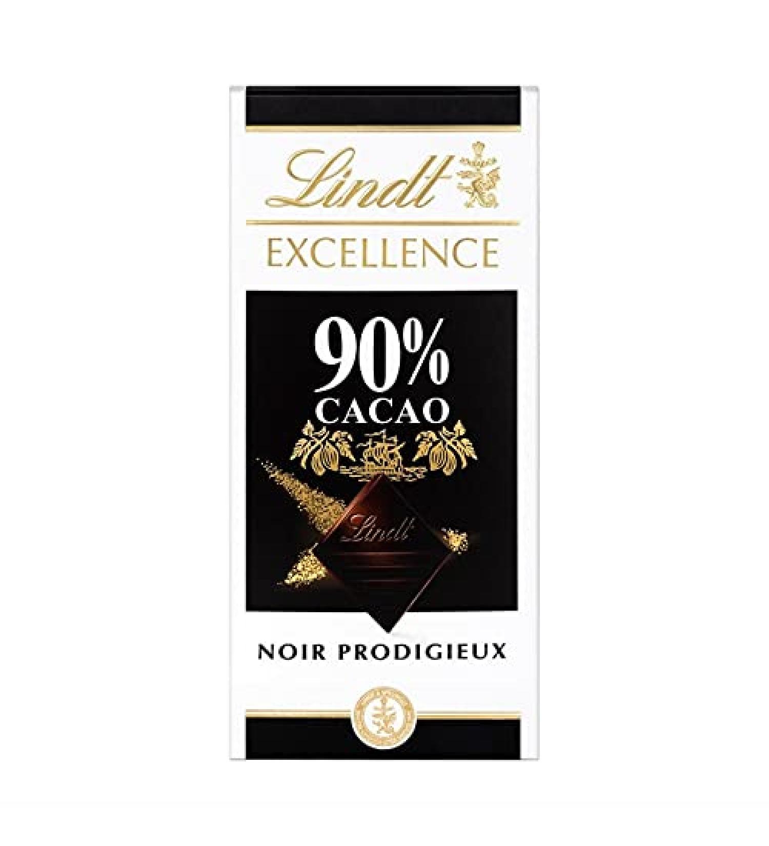  Epicerie sucr e LinDT Excellence Black 90% Cocoa 100 g - Pack of 4 - Buy Online on GoSupps.com