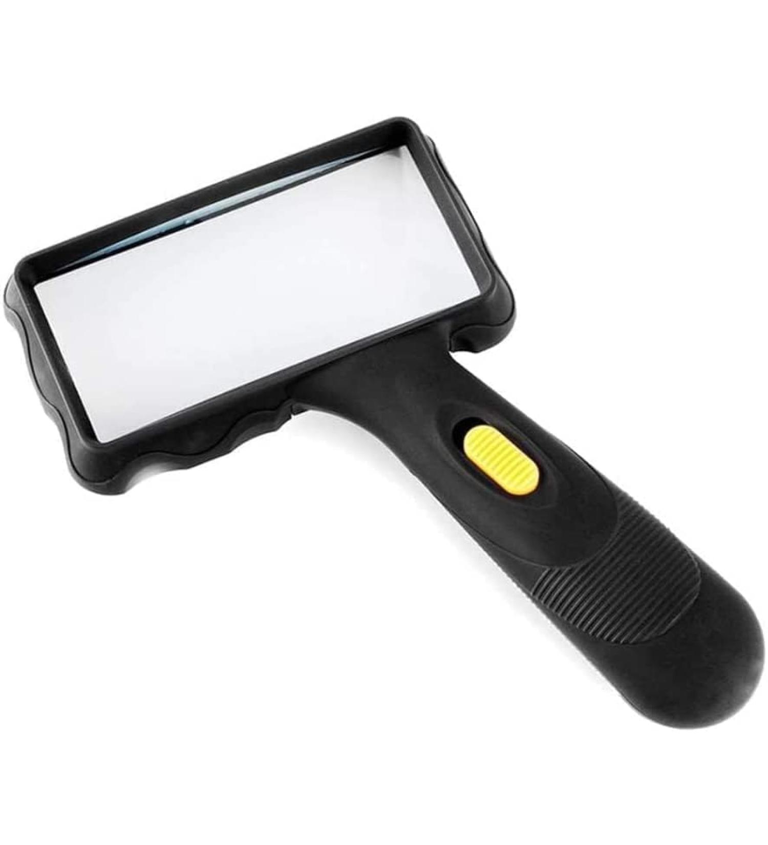 Hand-held Rectangular Magnifying Glass LED Light Magnifier 10X Reading Magnifying Glass for Seniors Low Vision Macular Degeneration (Square) - Buy Online on GoSupps.com