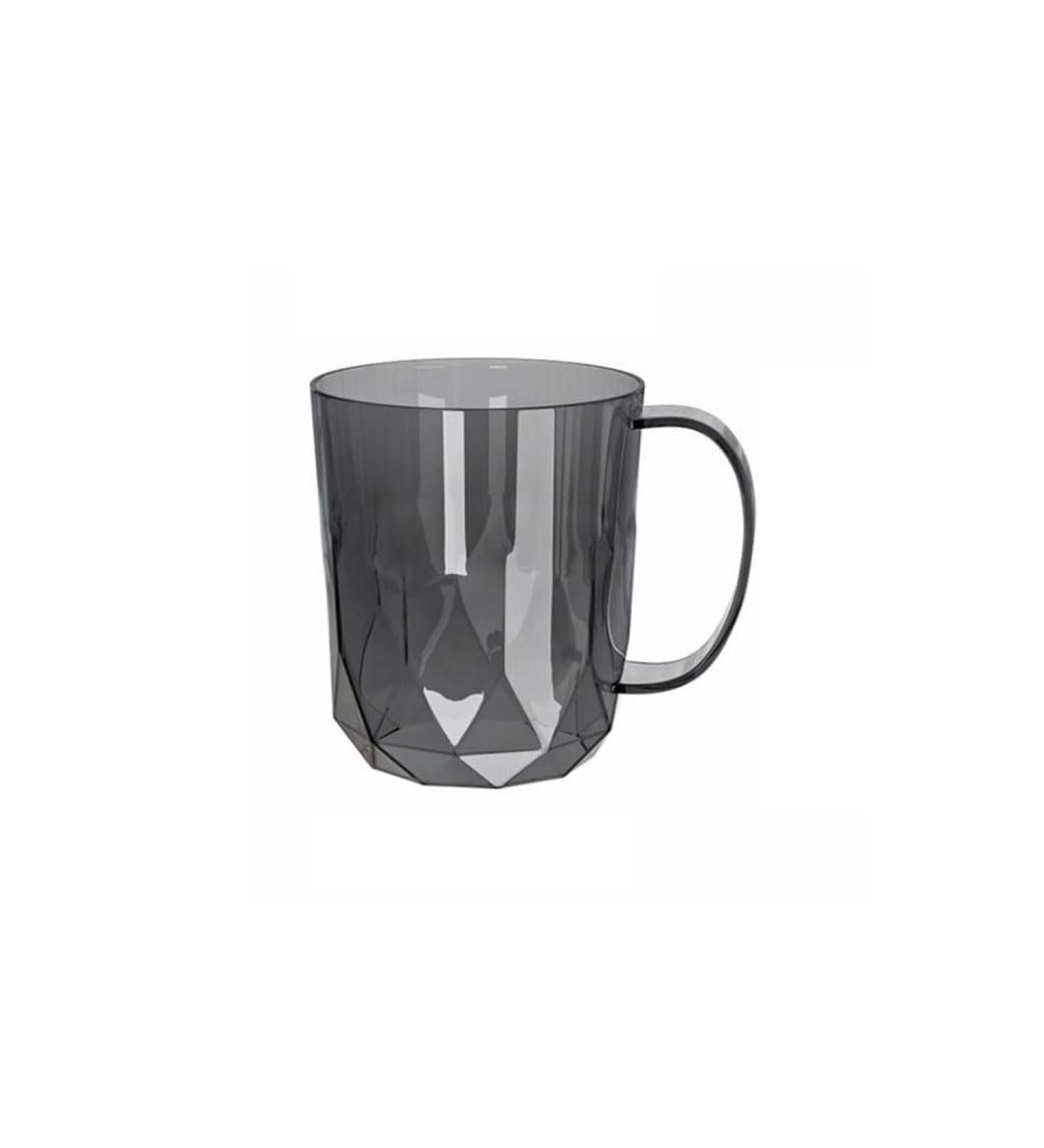 Buy SUREK Countertop Transparent Toothbrush Holder - Gray Plastic Bathroom Cup Organizer with Handle for Home | International Shipping Available - Buy Online on GoSupps.com