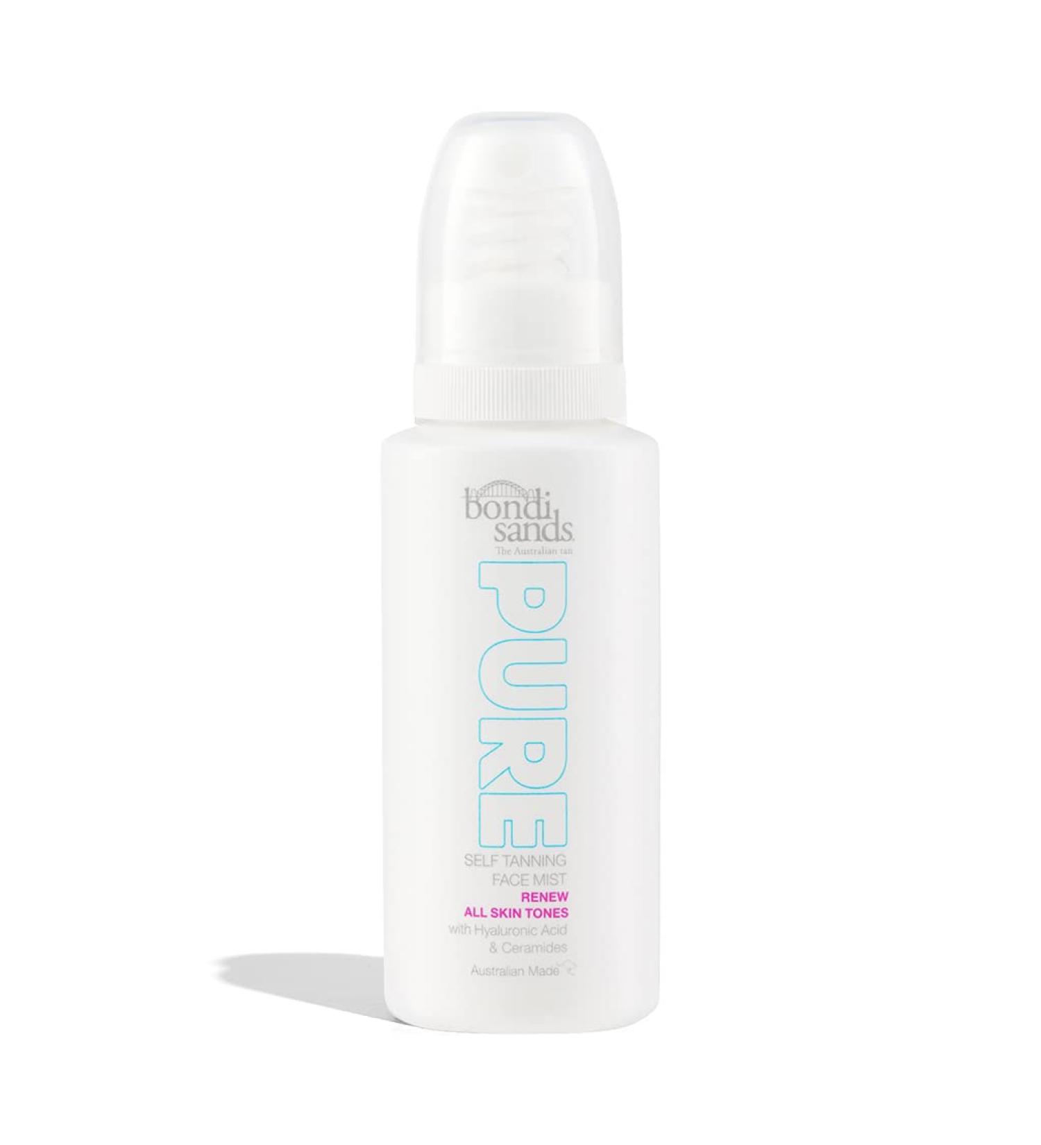 Bondi Sands Pure Self Tanning Face Mist Renew - Hyaluronic Acid & Ceramides Formula for Hydrated Glowing Skin - Non-Comedogenic, Dermatologist Tested, Vegan & Cruelty Free - 70 mL/2.36 Oz - Buy Online on GoSupps.com