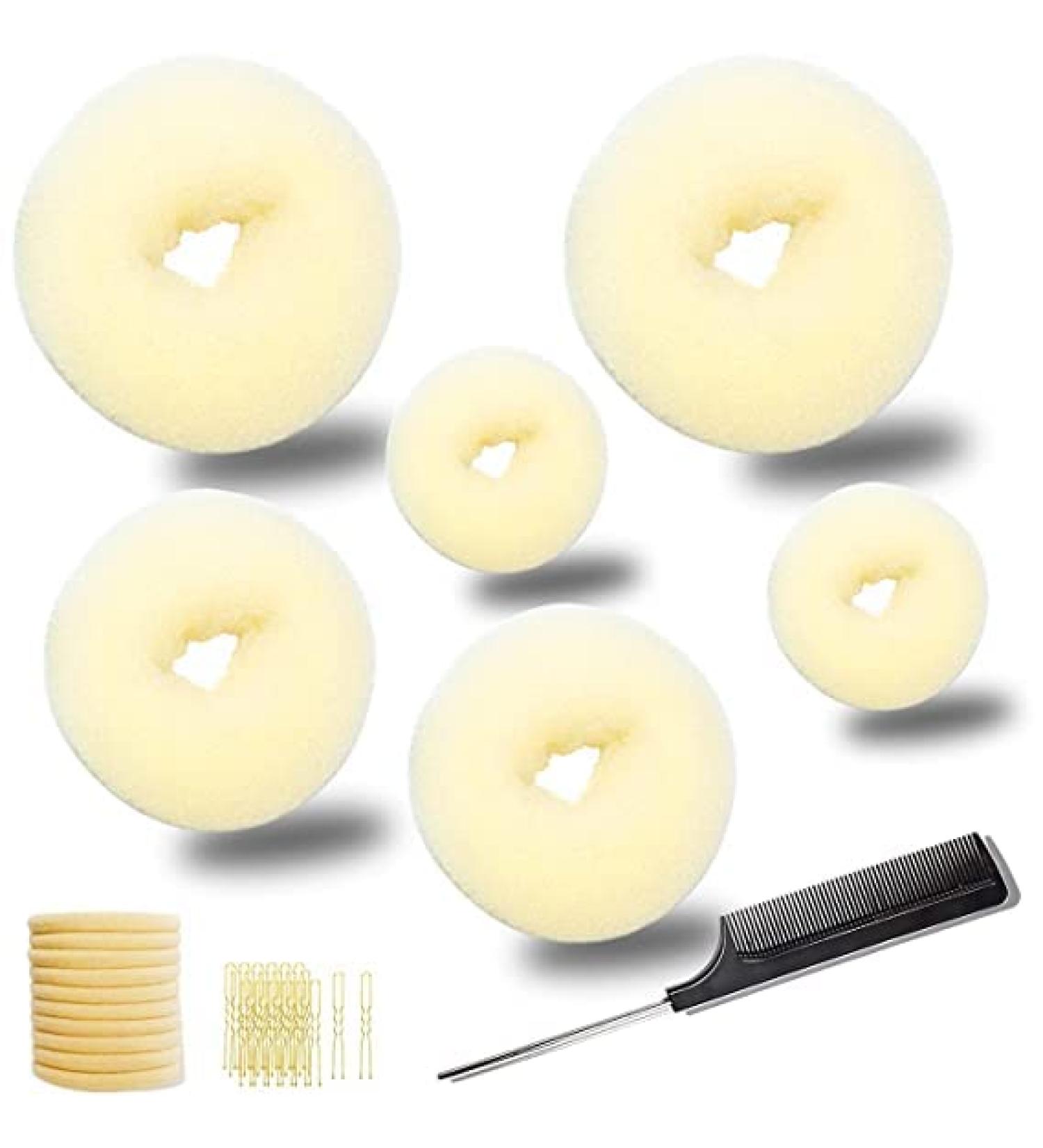 Hair Bun Maker Set - 10 Piece Donut Bun Maker with Hair Bun Shaper, Elastic Bands, and Bobby Pins (Golden) - Buy Online on GoSupps.com