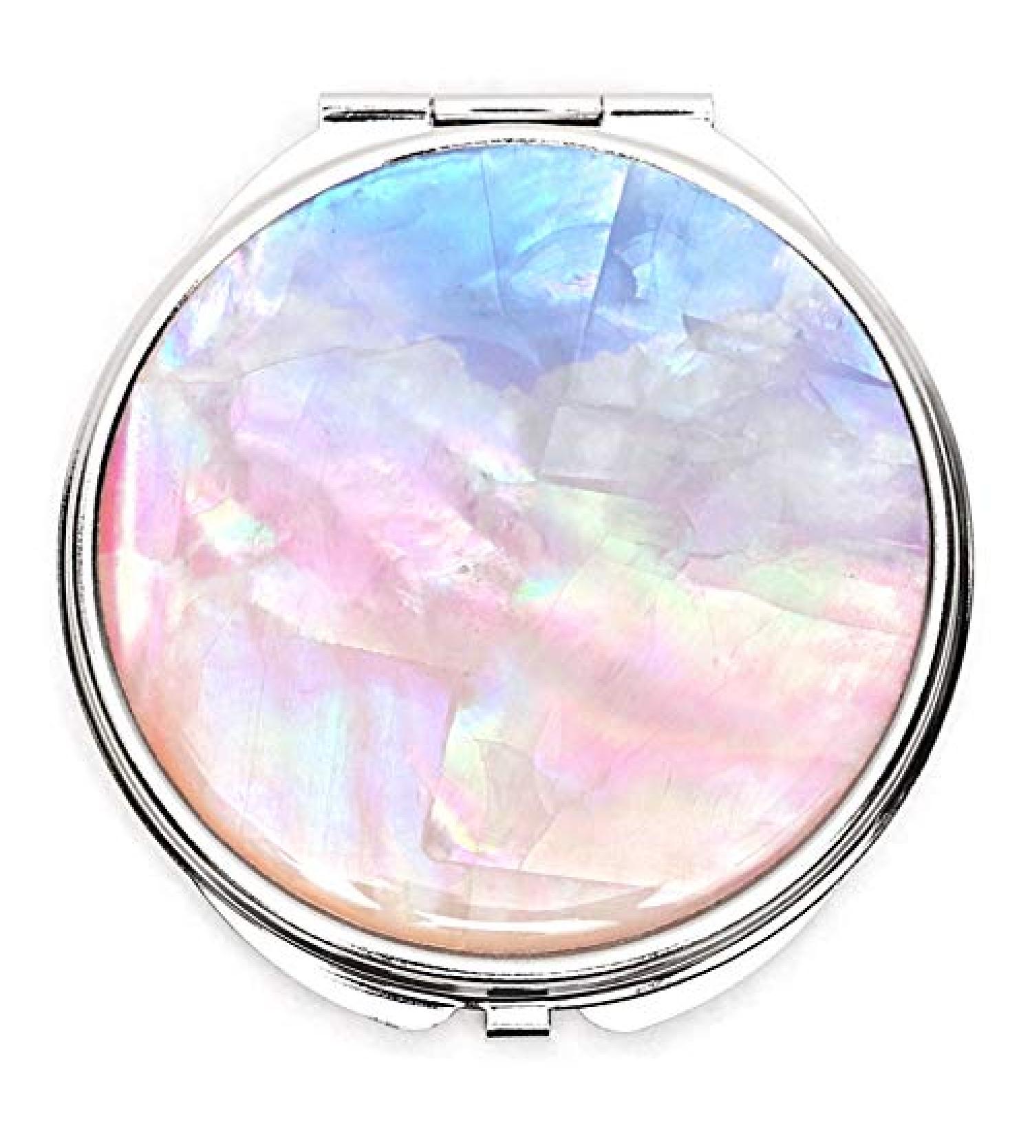 MADDesign Mother of Pearl Makeup Compact Purse Mirror - Double Sided Folding Magnify Clouds - Buy Online on GoSupps.com