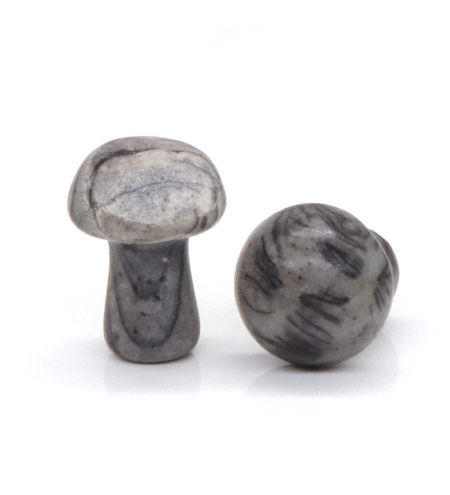 Natural Crystal Rough 0.7" Mini Mushroom Stone Carved Natural Quartz Crystal Statue Decor Gift - Buy Online on GoSupps.com