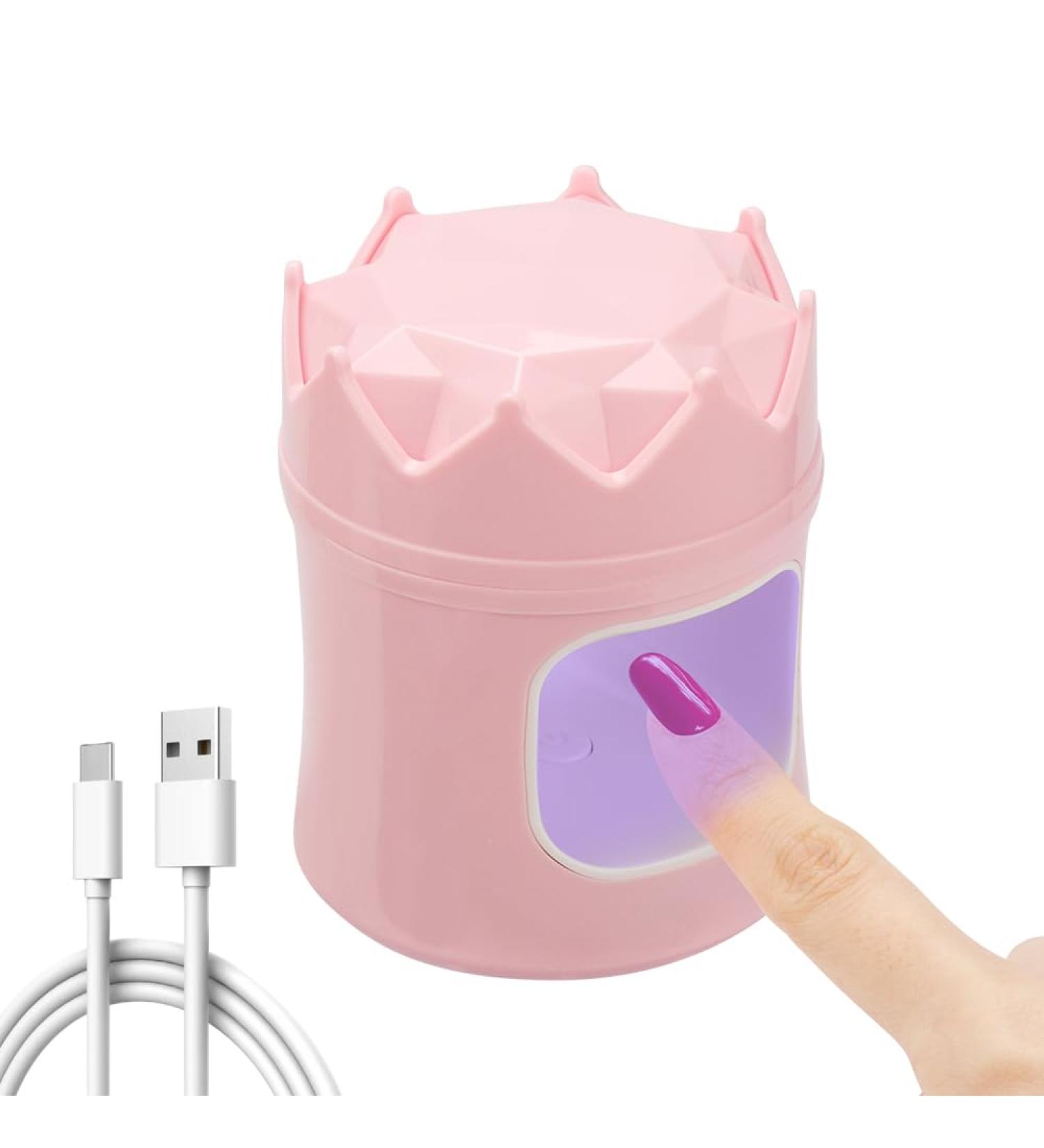 Mini UV Nail Lamp - Dual Light Source, Type-C Powered, On-The-Go Nail Art - Pink - Buy Online on GoSupps.com