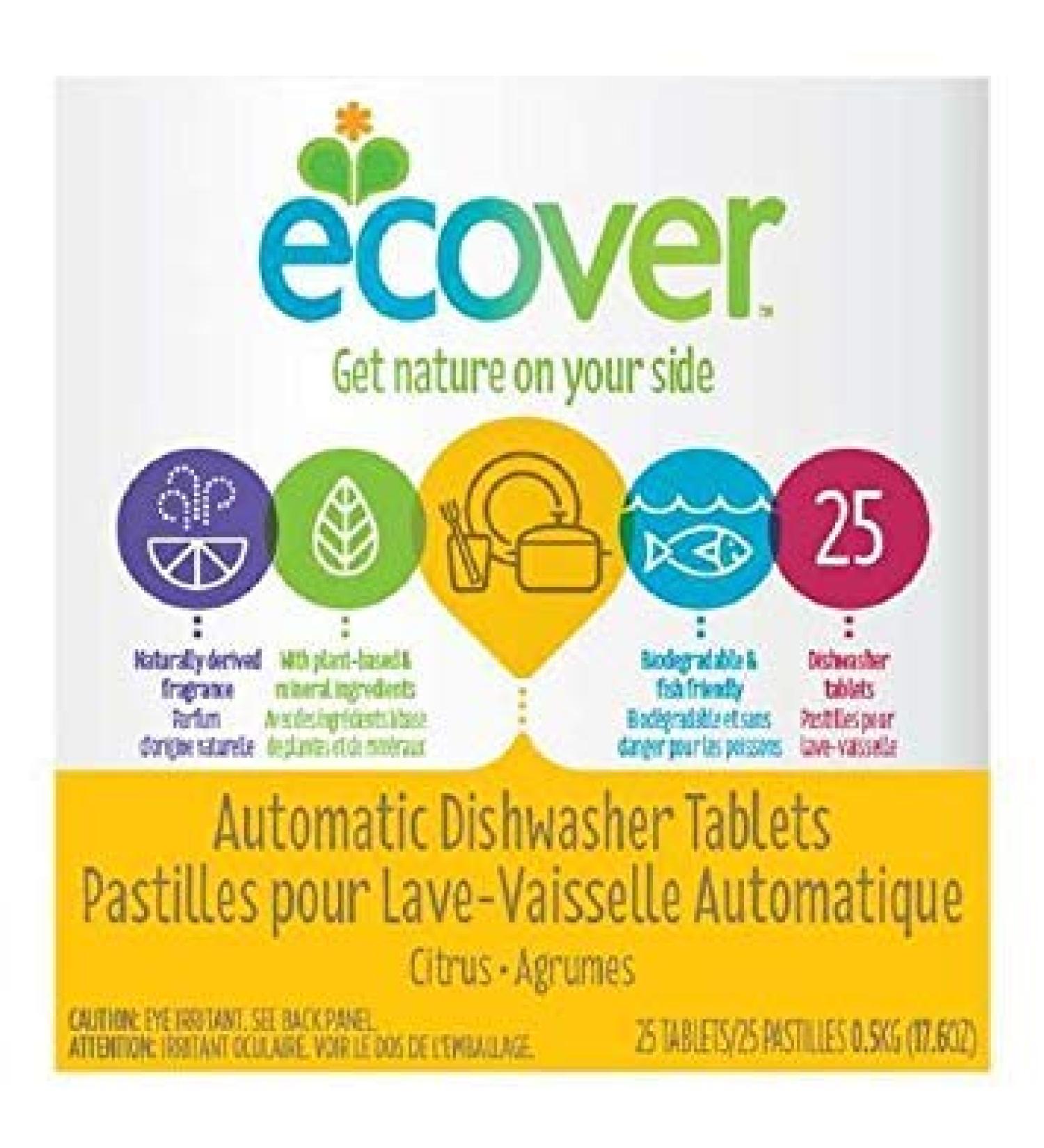 Ecover Natural Automatic Dishwashing Tablets Citrus Scent 25 Ct