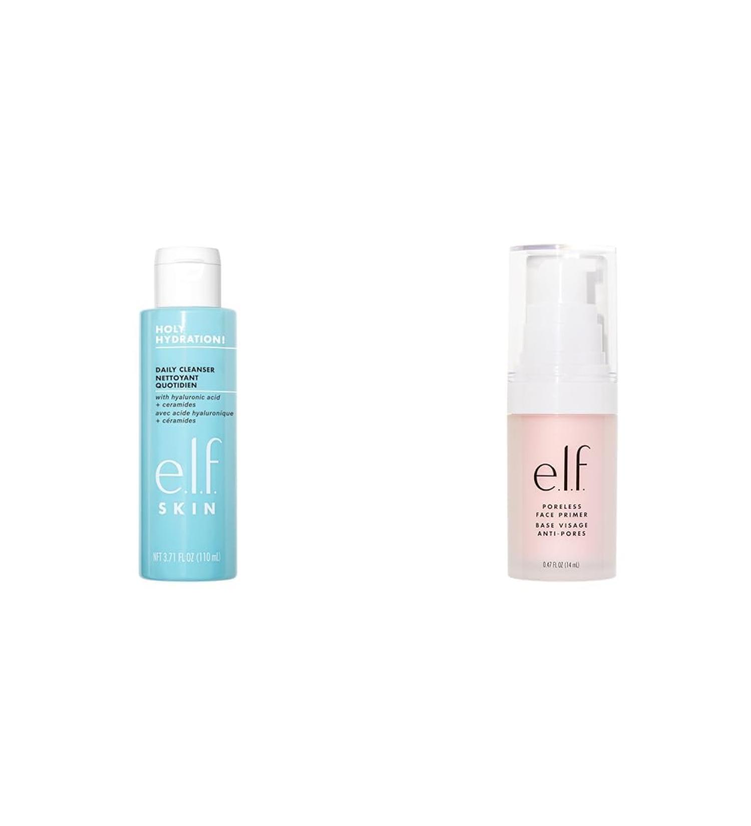 e.l.f. Cosmetics Holy Hydration! Daily Cleanser Wash away Excess Oil Impurities and Makeup & Poreless Face Primer. Makeup Primer For A Flawless Smooth Canvas Gives Makeup Lasting Power - Buy Online on GoSupps.com